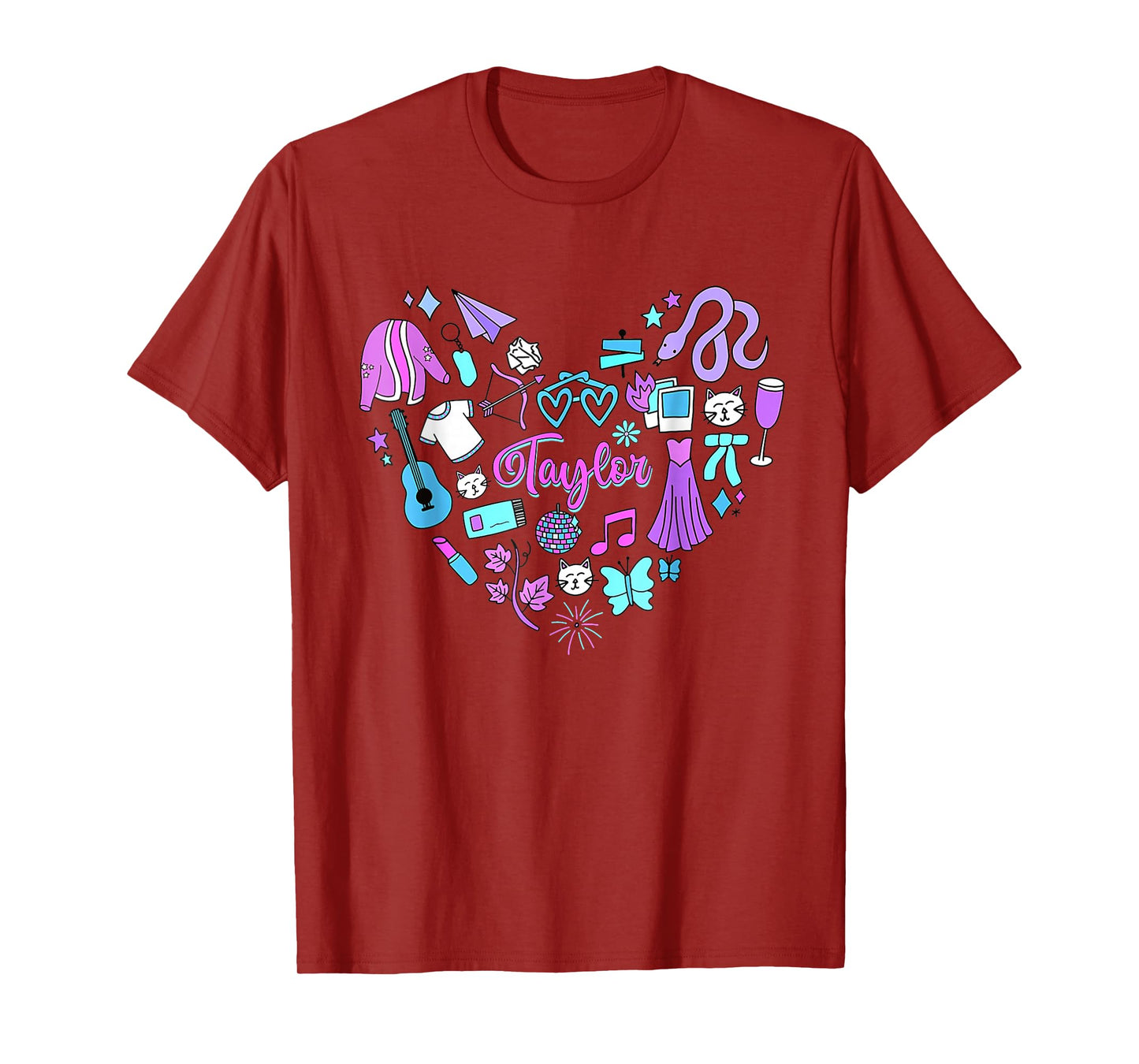 Taylor First Name I Love Taylor Girl Groovy 80's Vintage T-Shirt