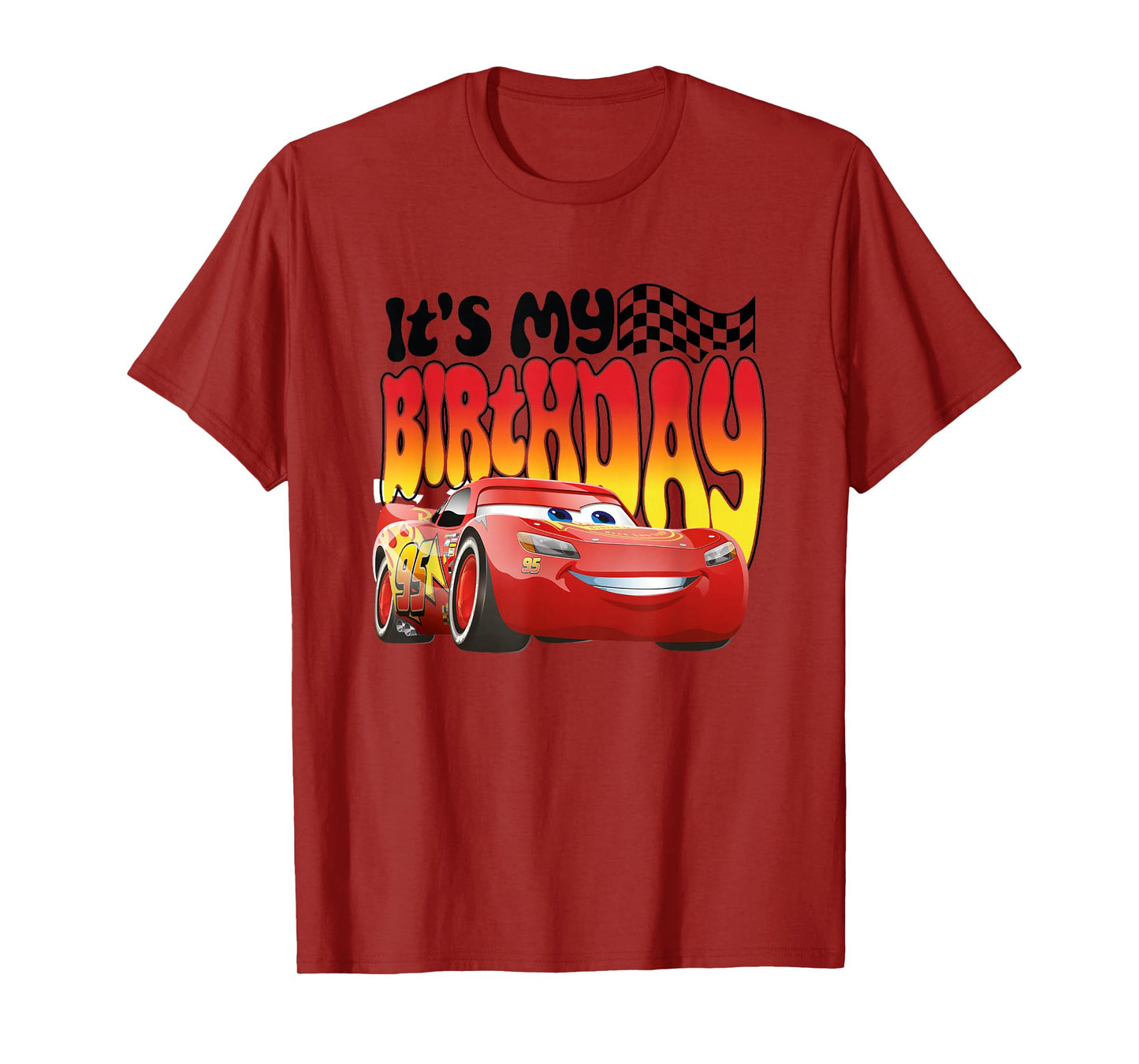 Disney Pixar Cars 2 Lightning McQueen It's My Birthday Logo T-Shirt