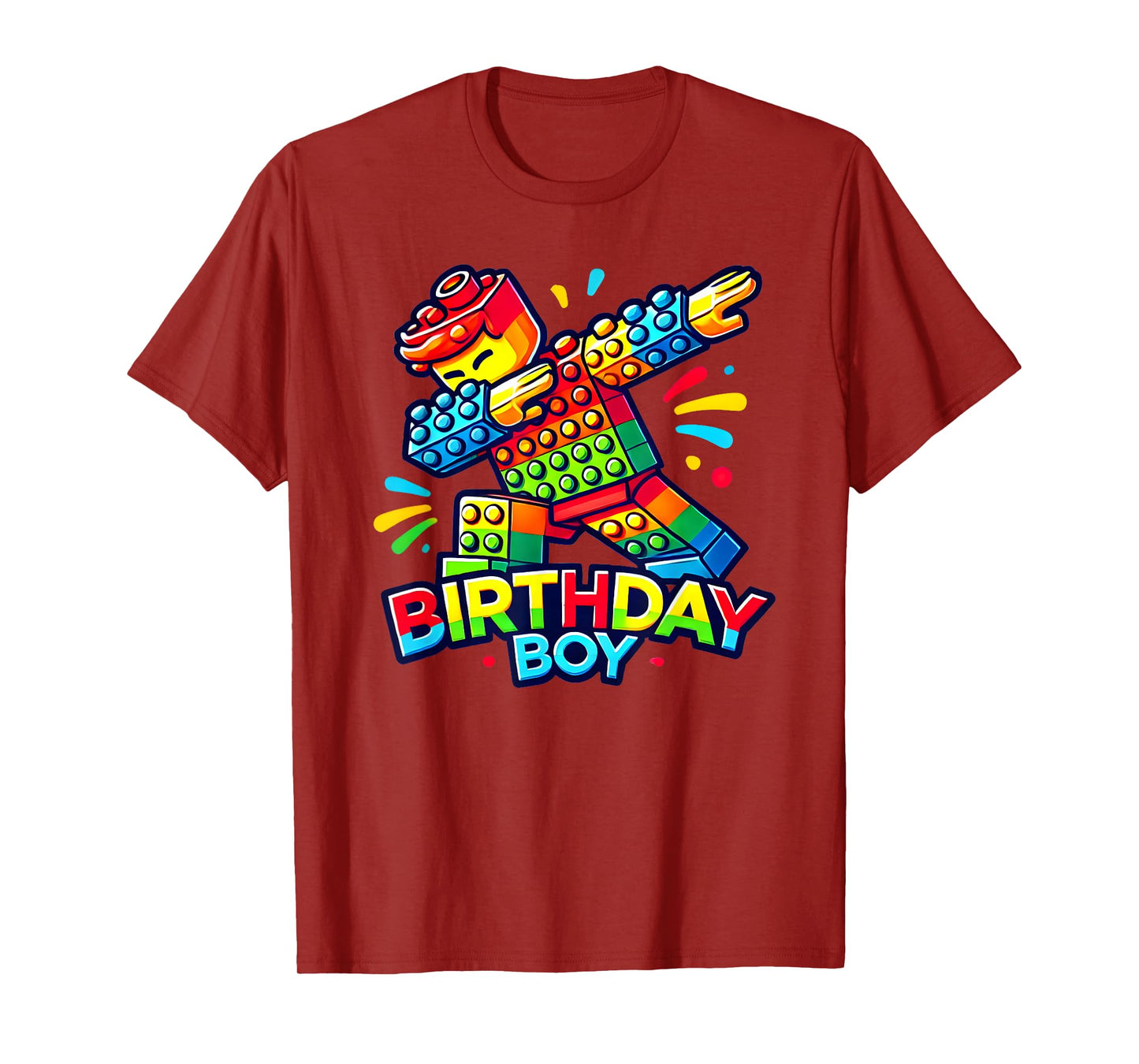 Birthday Boy Dabbing Master Builder Blocks Bricks B Day T-Shirt