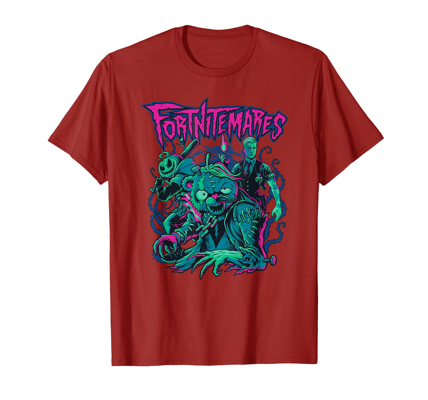 Fortnite Halloween Fortnitemares Retro Horror Group Shot T-Shirt