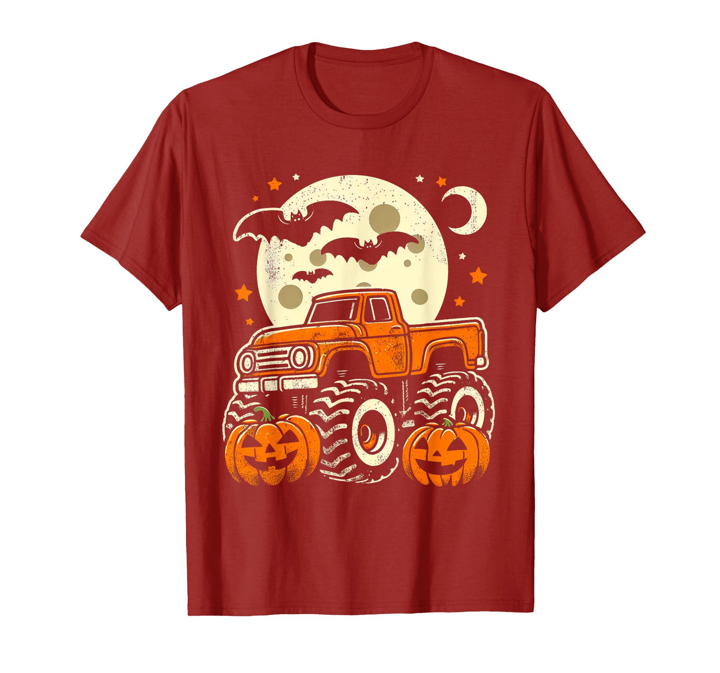 Halloween Shirt For Kids Boy Monster Truck Pumpkin Halloween T-Shirt