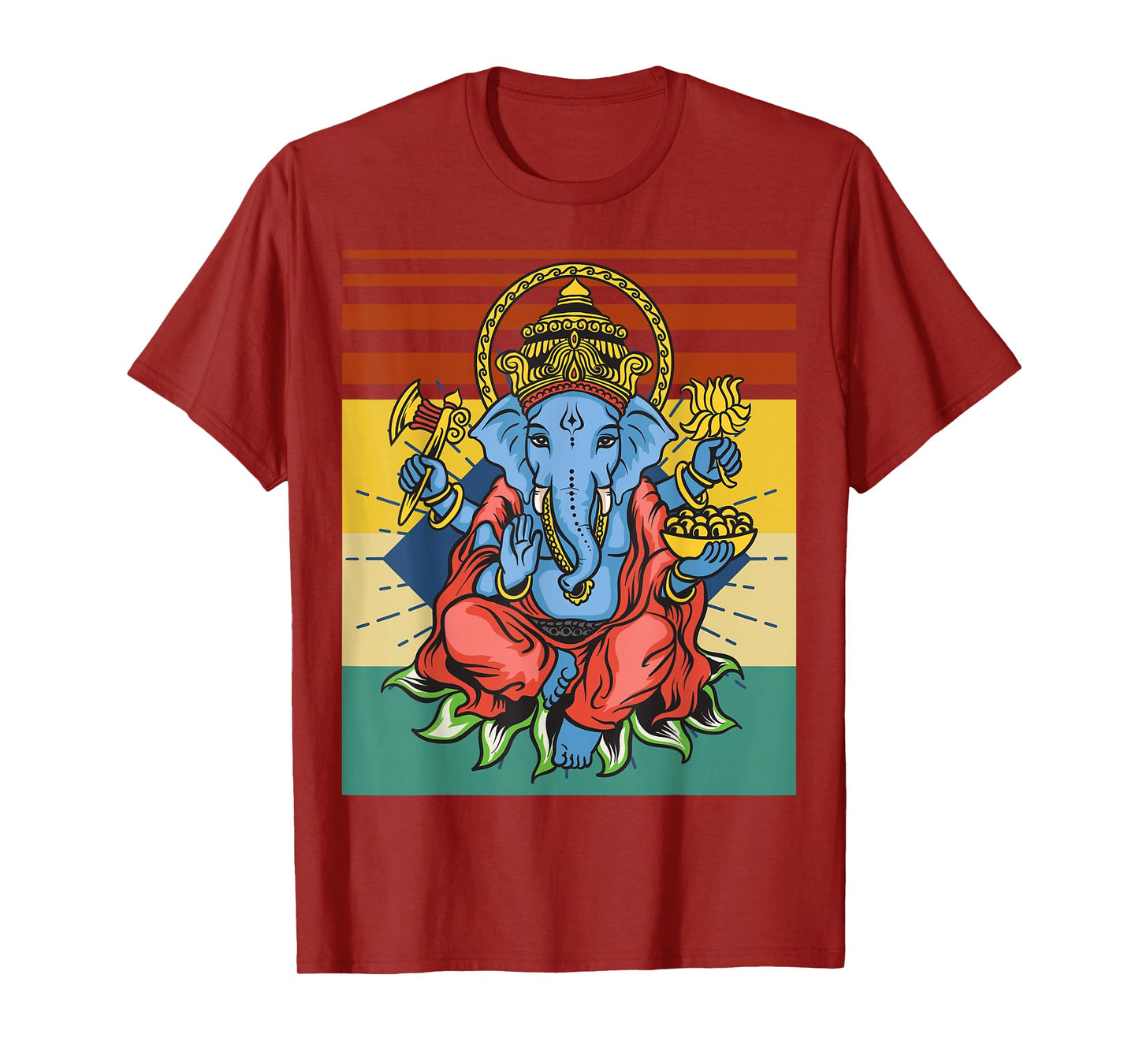 Retro Ganesha God - Yoga - Spiritual - Meditation - Yogi T-Shirt