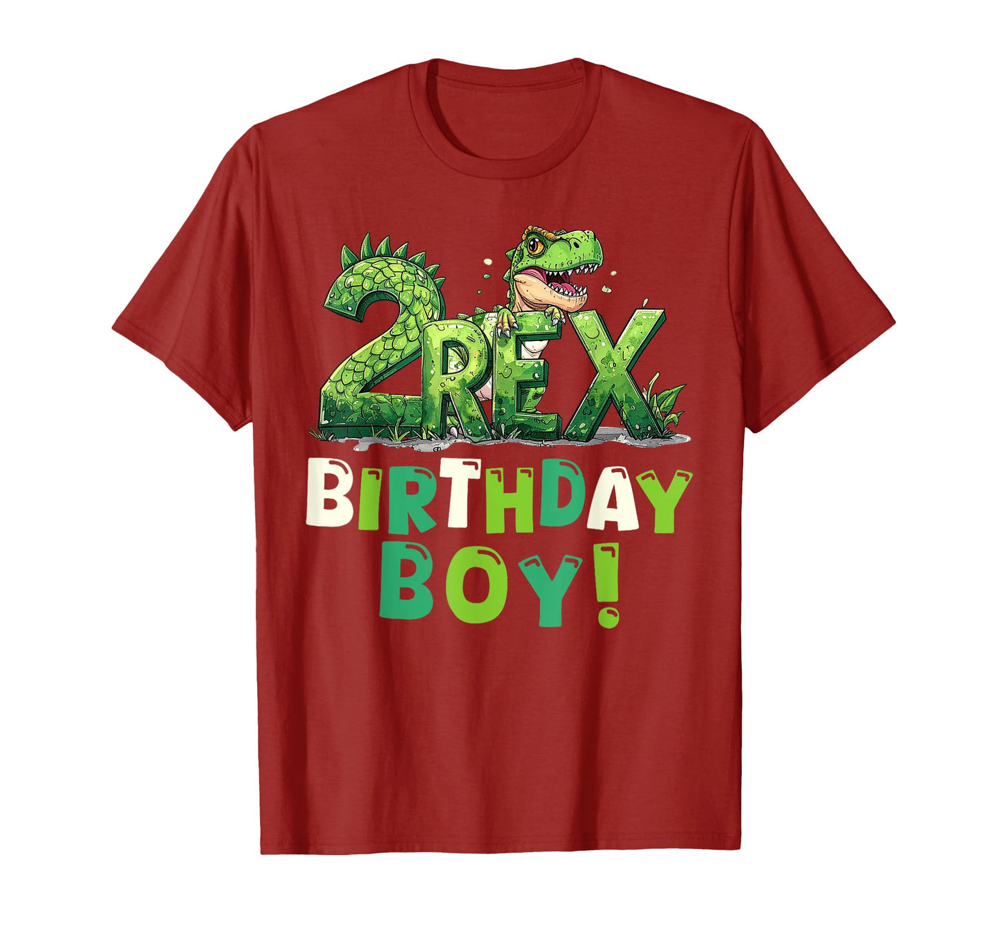 Two Rex 2nd Birthday Boy Second Dinosaur 2 Year Old Boys T-Shirt