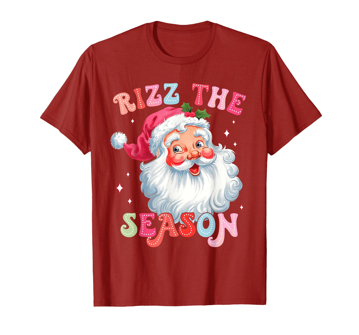 Rizz the Season Funny Christmas Rizzmas Santa Claus Rizzler T-Shirt