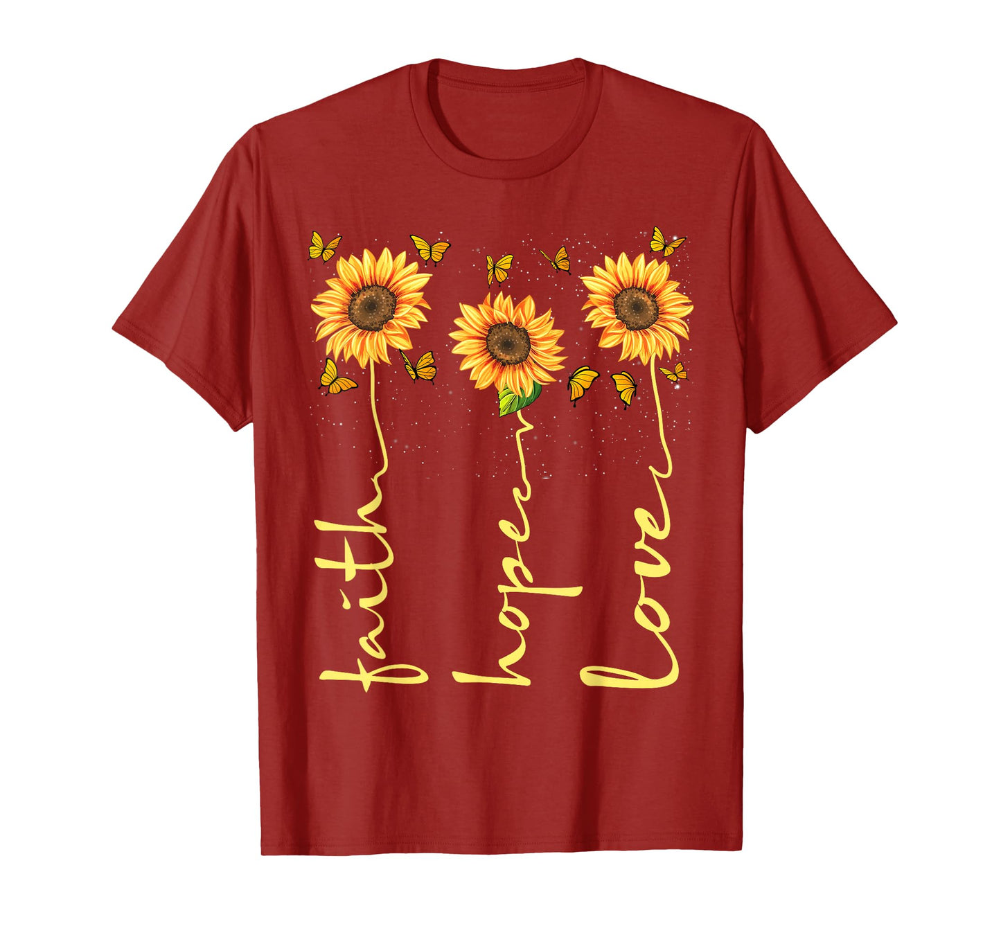 Christian for Women Sunflower Faith Hope Love T-Shirt