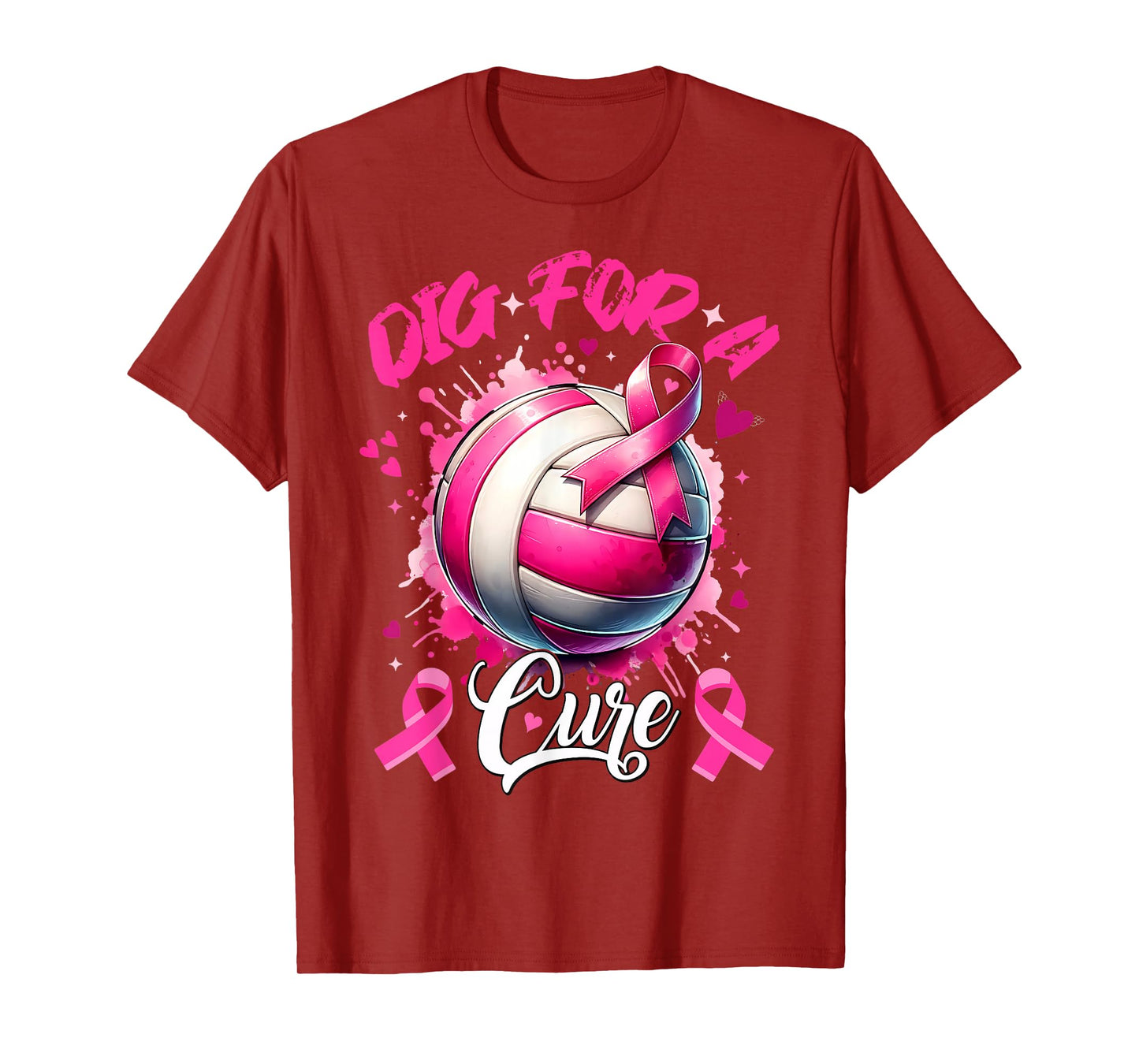 Dig for A Cure Volleyball Pink Out Breast Cancer Awareness T-Shirt