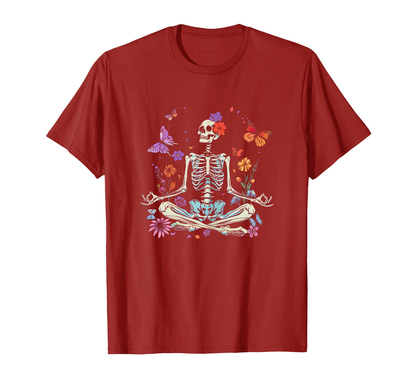 Women Yoga Skeleton Halloween Funny Meditating Skeleton Mama T-Shirt