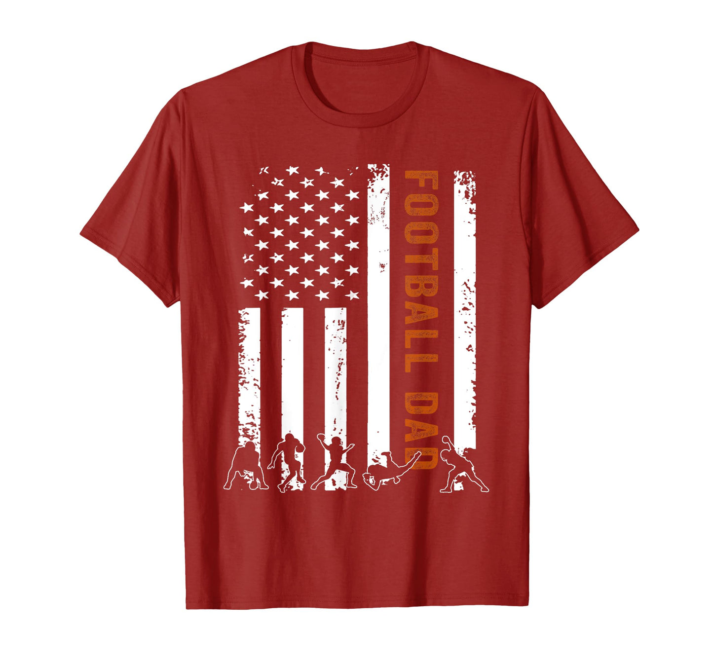 Football Dad Flag USA Gift football Dad T-Shirt