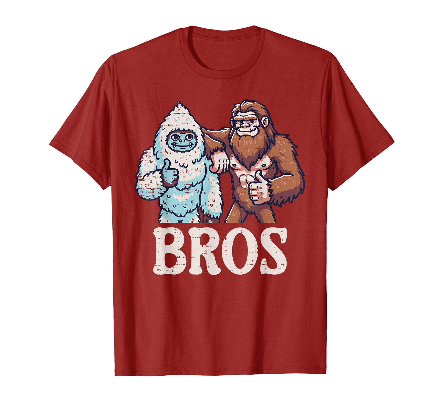 Bigfoot Sasquatch Yeti Bros Funny Brothers Men Women Kids T-Shirt