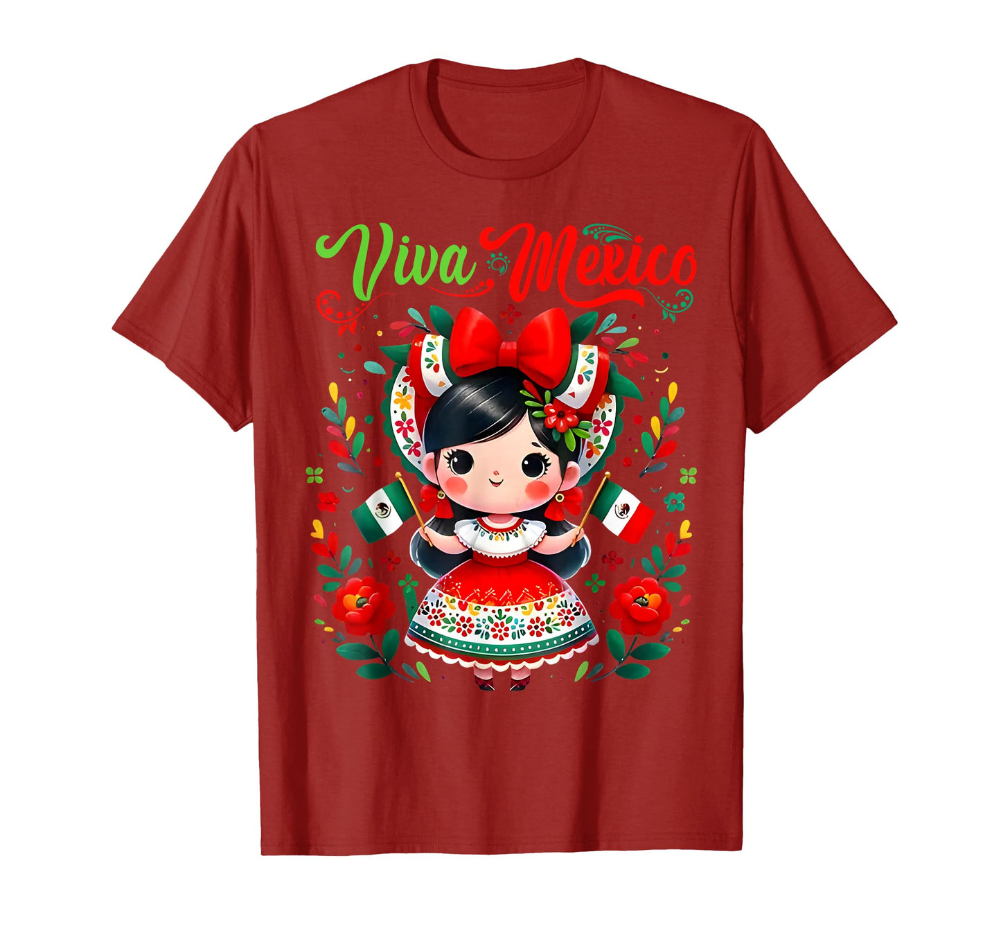Viva Mexico Mexican Girl Mexico Independence Day T-Shirt