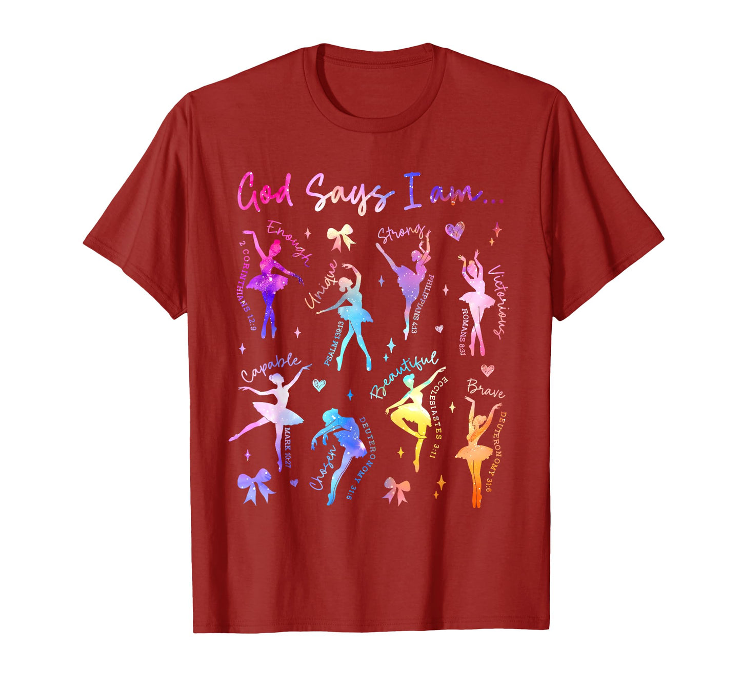 Christian God Says I Am Tie Dye Christian Girl Ballet Dancer T-Shirt