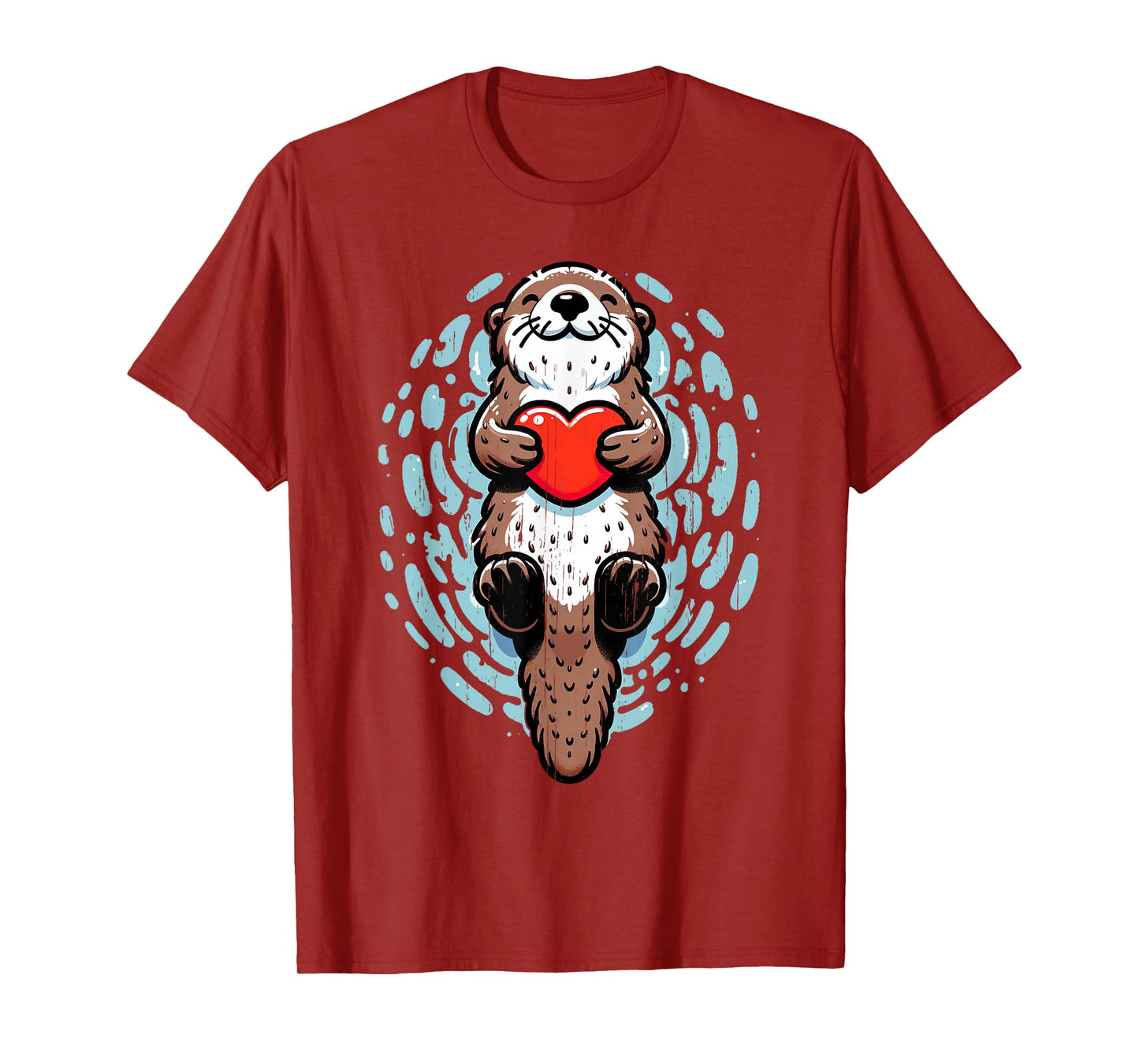 Sea Otter Valentines Heart Lover Funny Boys Men Girls Kids T-Shirt