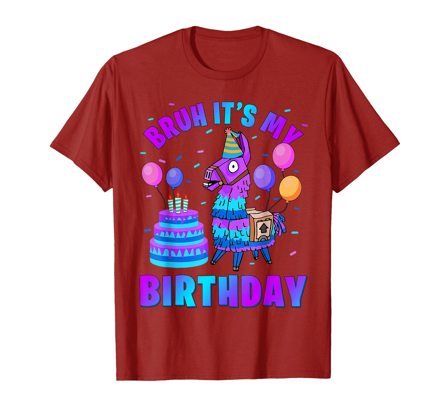 Bruh Its My Birthday Llama Pinata Boy Girl Family Bday Party T-Shirt