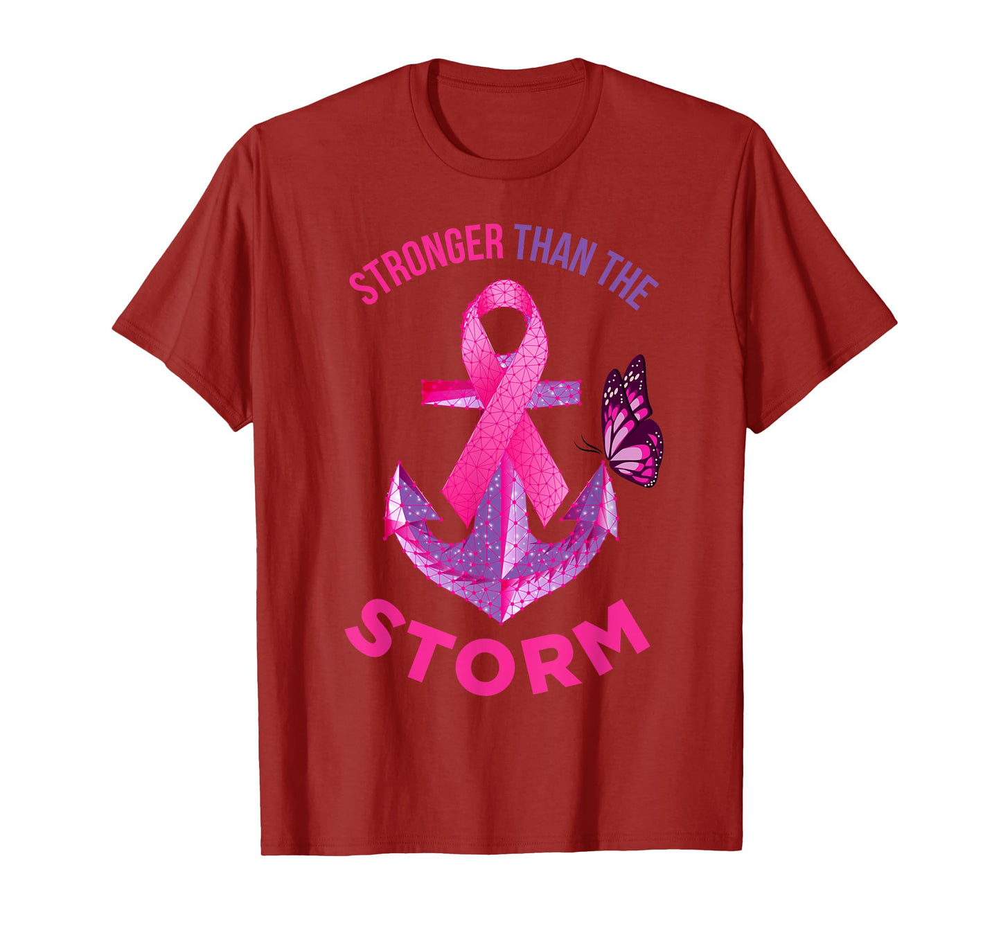 Stronger Than The Storm Fight Breast Cancer Ribbon Wear Pink T-Shirt