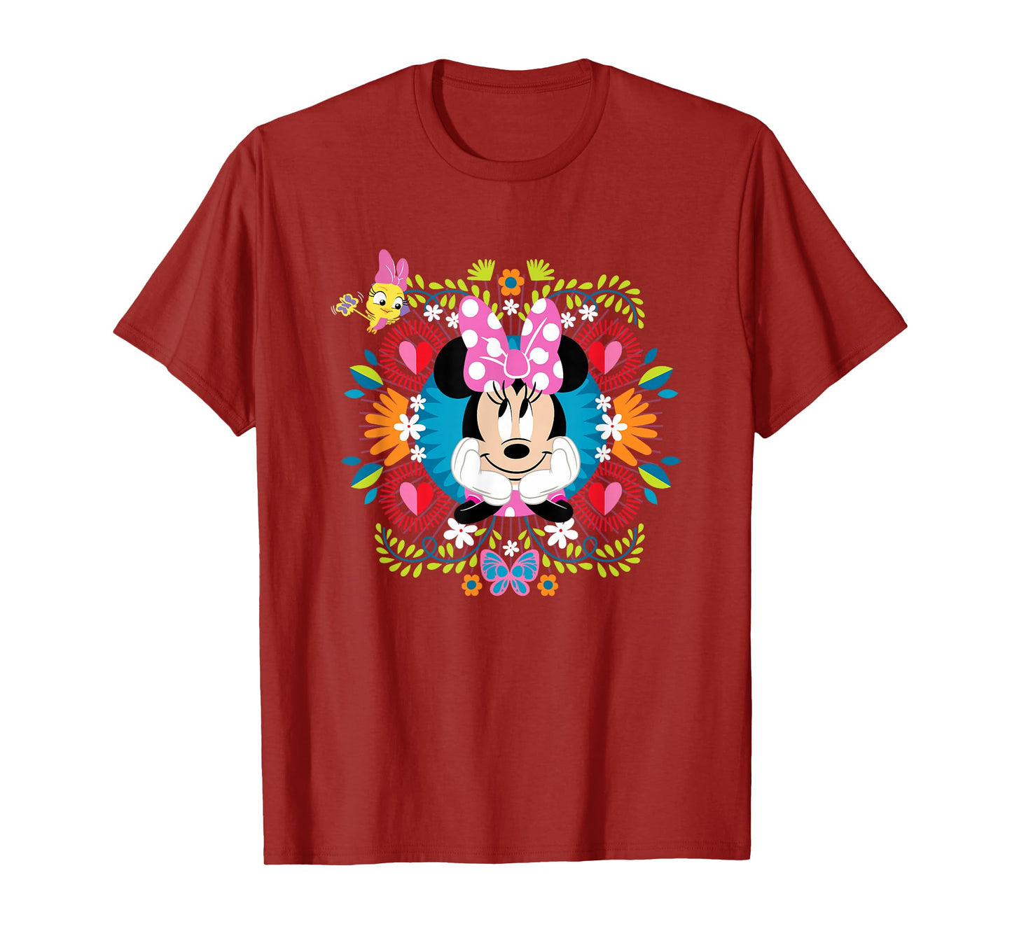 Disney Minnie Mouse Vintage Polka Dot Floral Frame T-Shirt