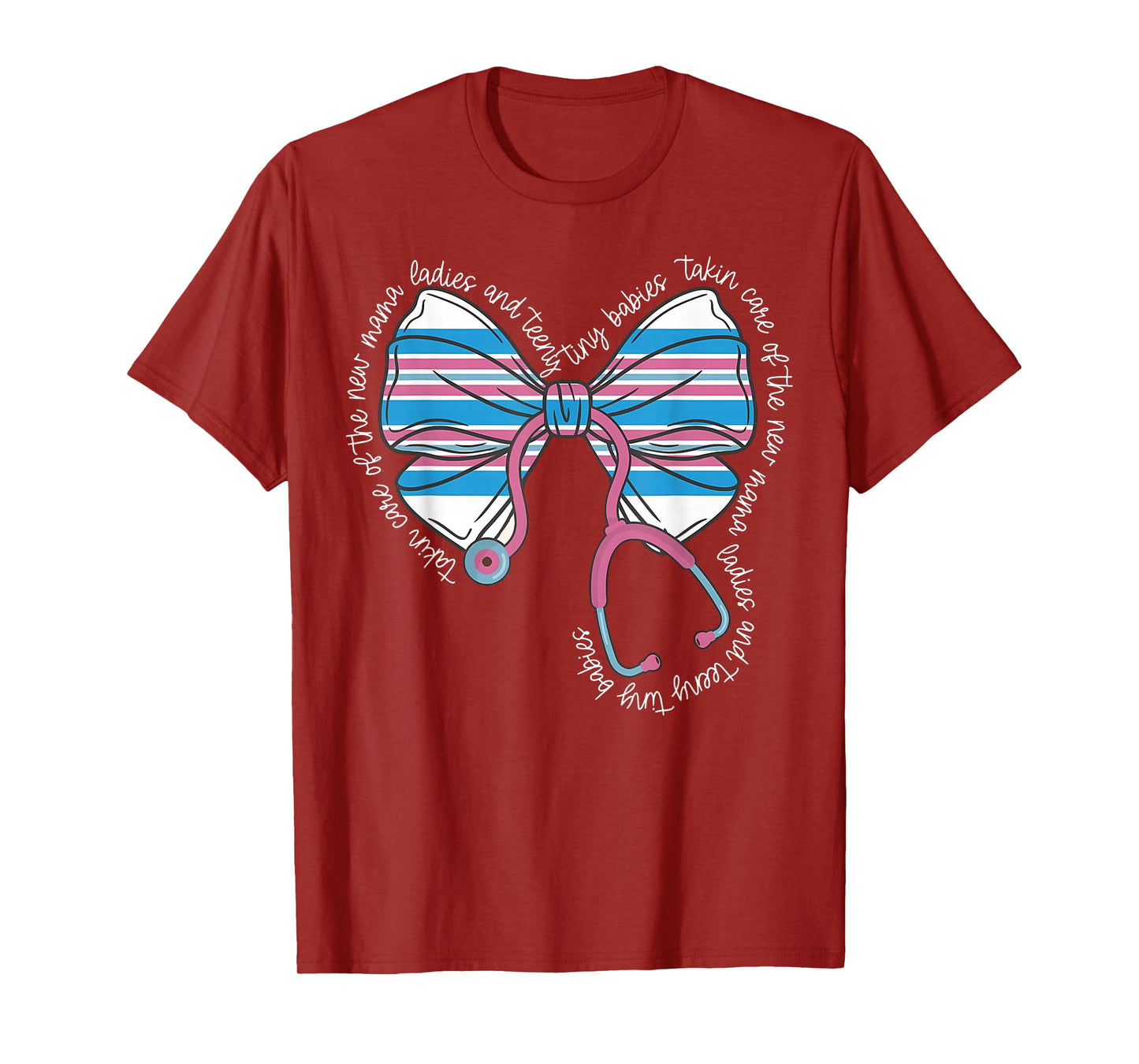 Stethoscope Coquette Bow Baby Blanket Mother Baby Nurse T-Shirt
