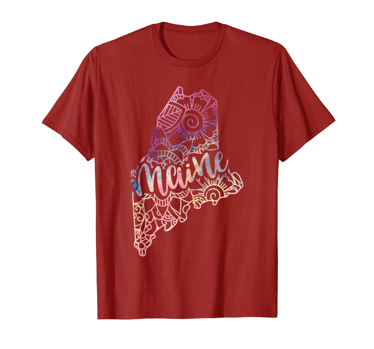 Maine Mandala Flowers Hippy Boho Ornate Yoga Men Women T-Shirt