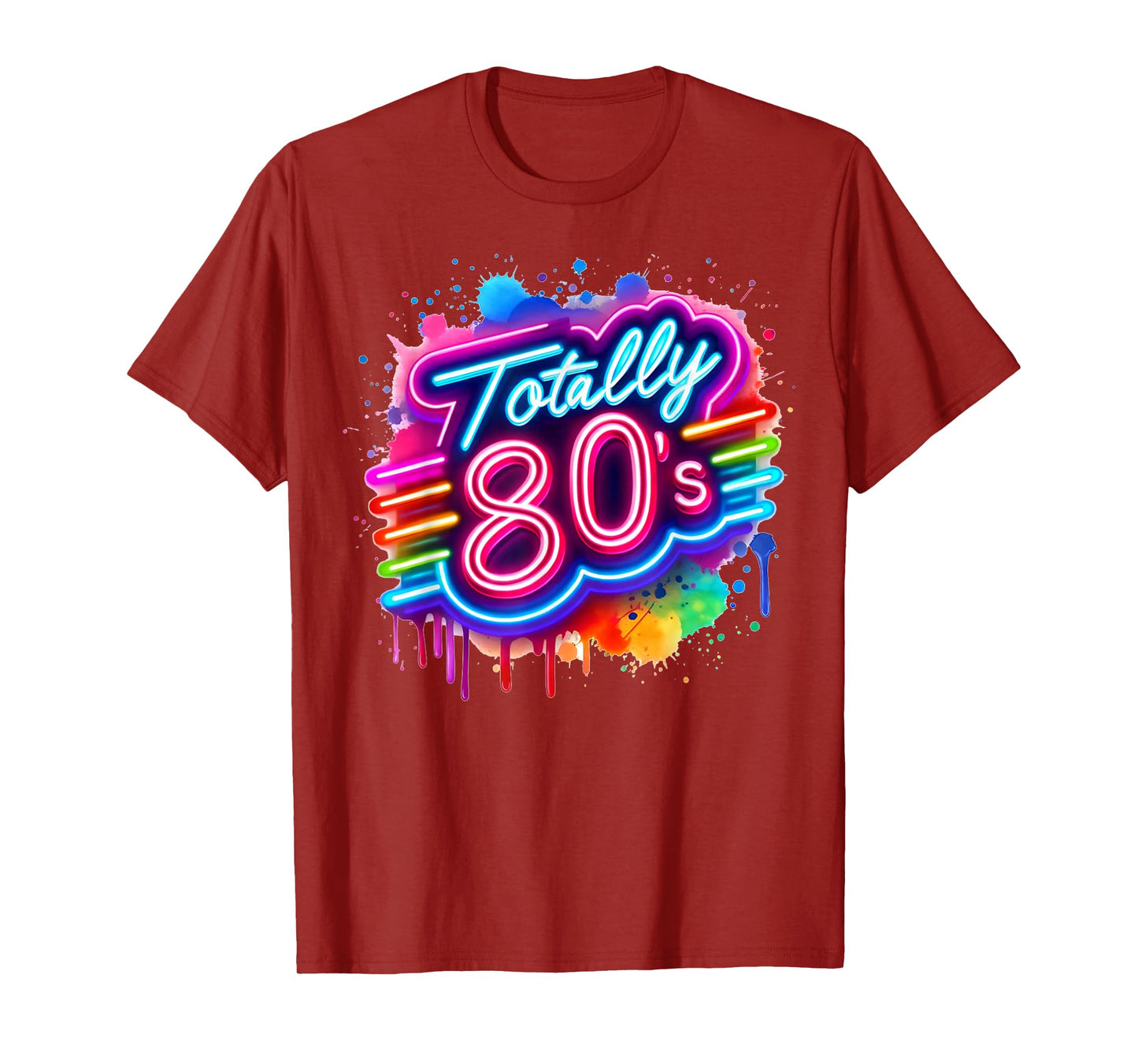 Retro 1980's Colorful Totally 80's Funny 80 Rave Theme Party T-Shirt