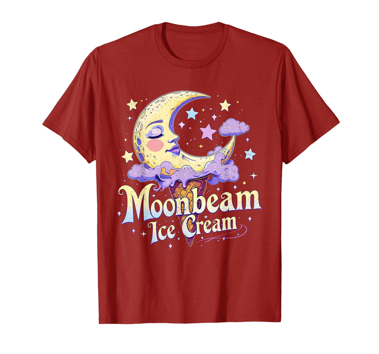 Moonbeam Ice Cream Cute Celestial Dessert Art T-Shirt