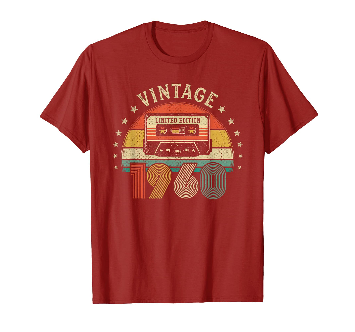 Vintage 1960 Retro Cassette Tape Born in 1960 65th Birthday T-Shirt