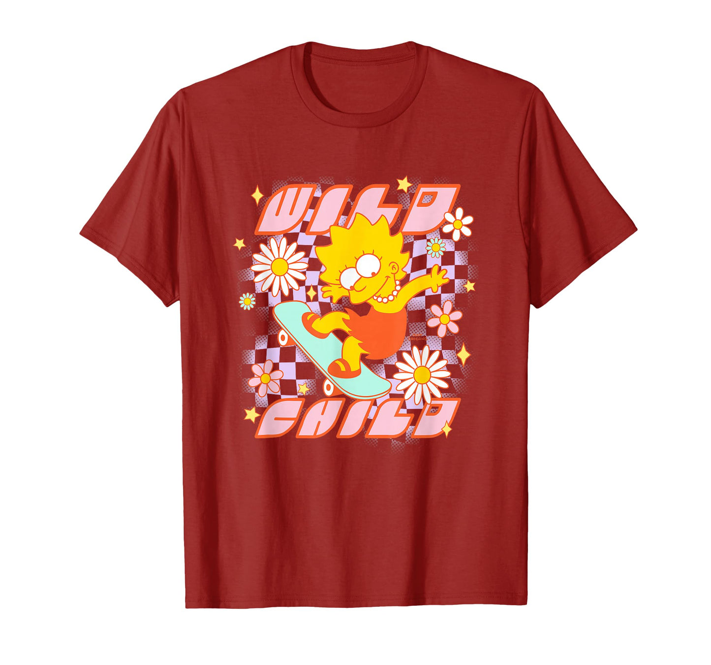 The Simpsons Lisa Riding Skateboard Wild Child T-Shirt