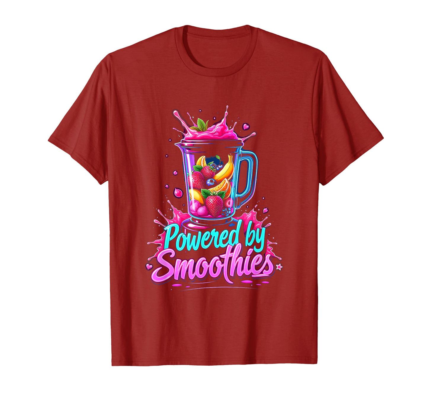 Powered By Smoothies Smoothie Health Drink Vegan Life T-Shirt