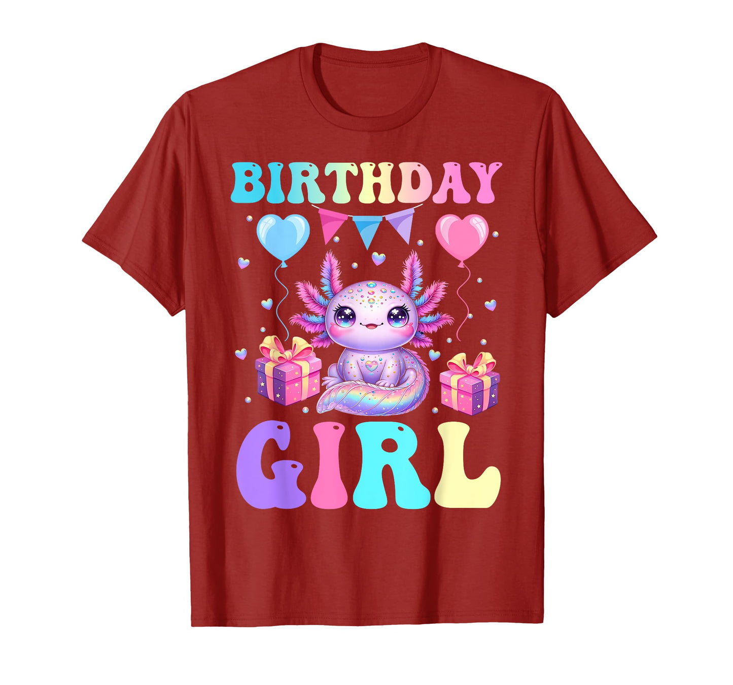 Axolotl Birthday Girl Bday Party Alotl Family Matching Kids T-Shirt