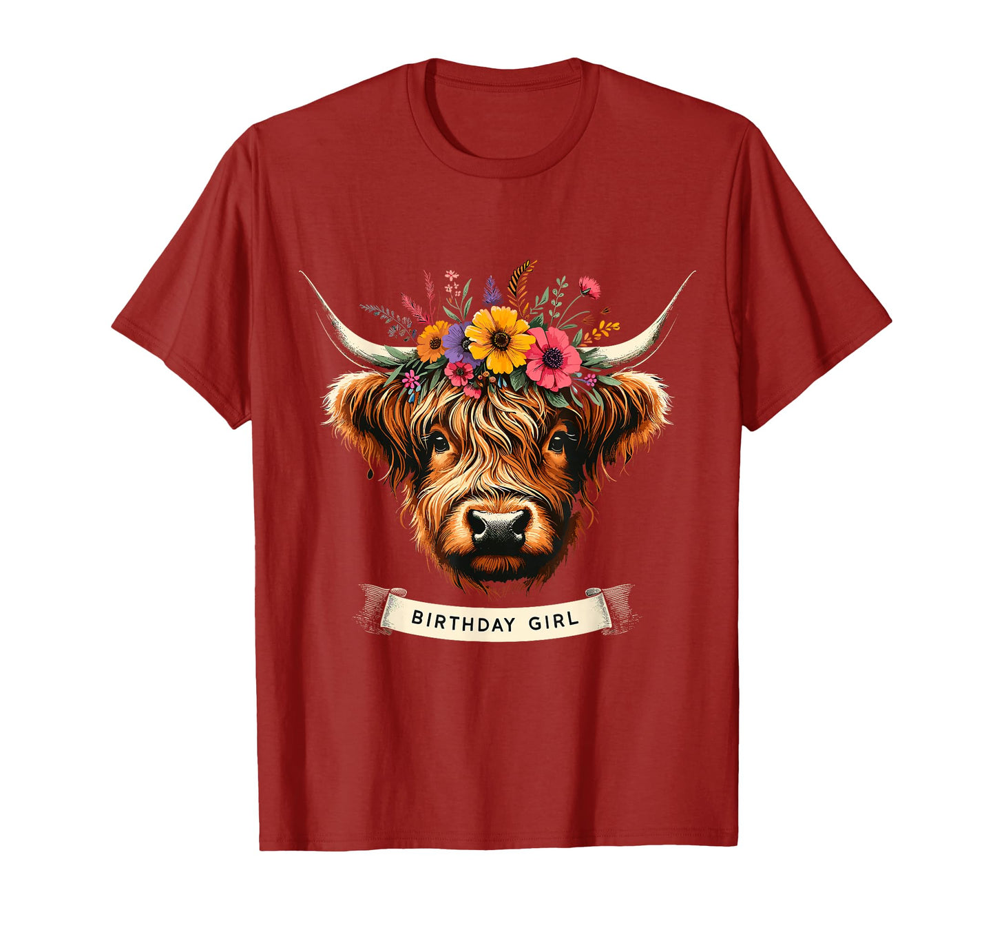 Highland Cow Birthday Girl Party T-Shirt