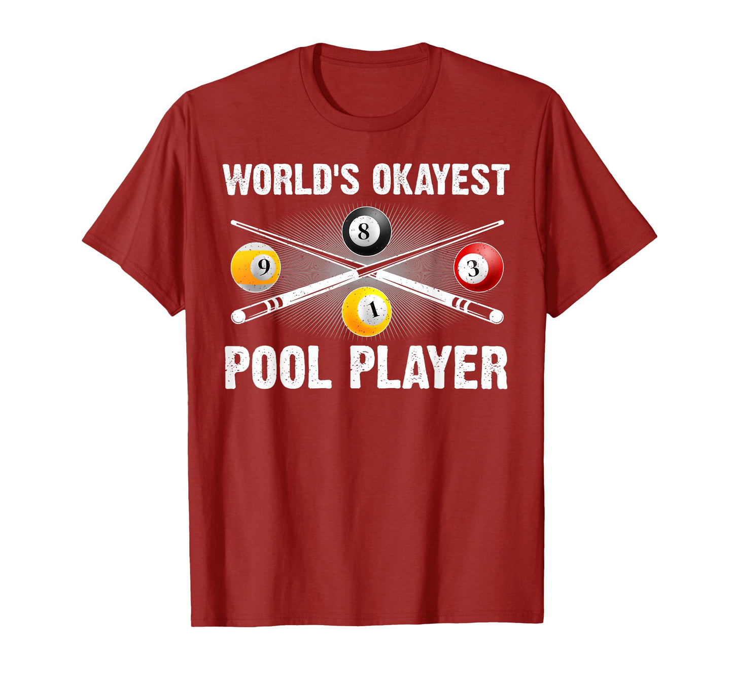 Cool Pool Player Art for Men Women Pool Game Billiard Lover T-Shirt