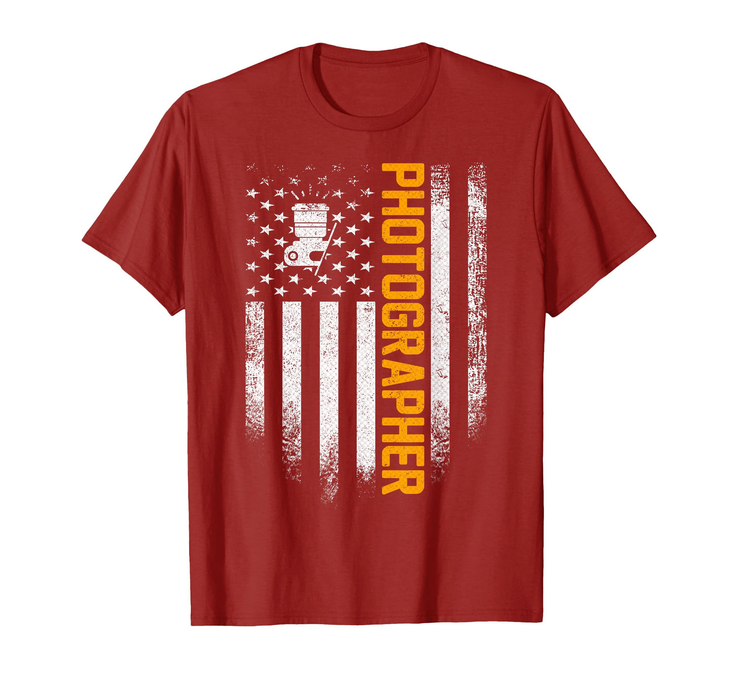 Vintage USA Photographer American Flag Photography Patriotic T-Shirt