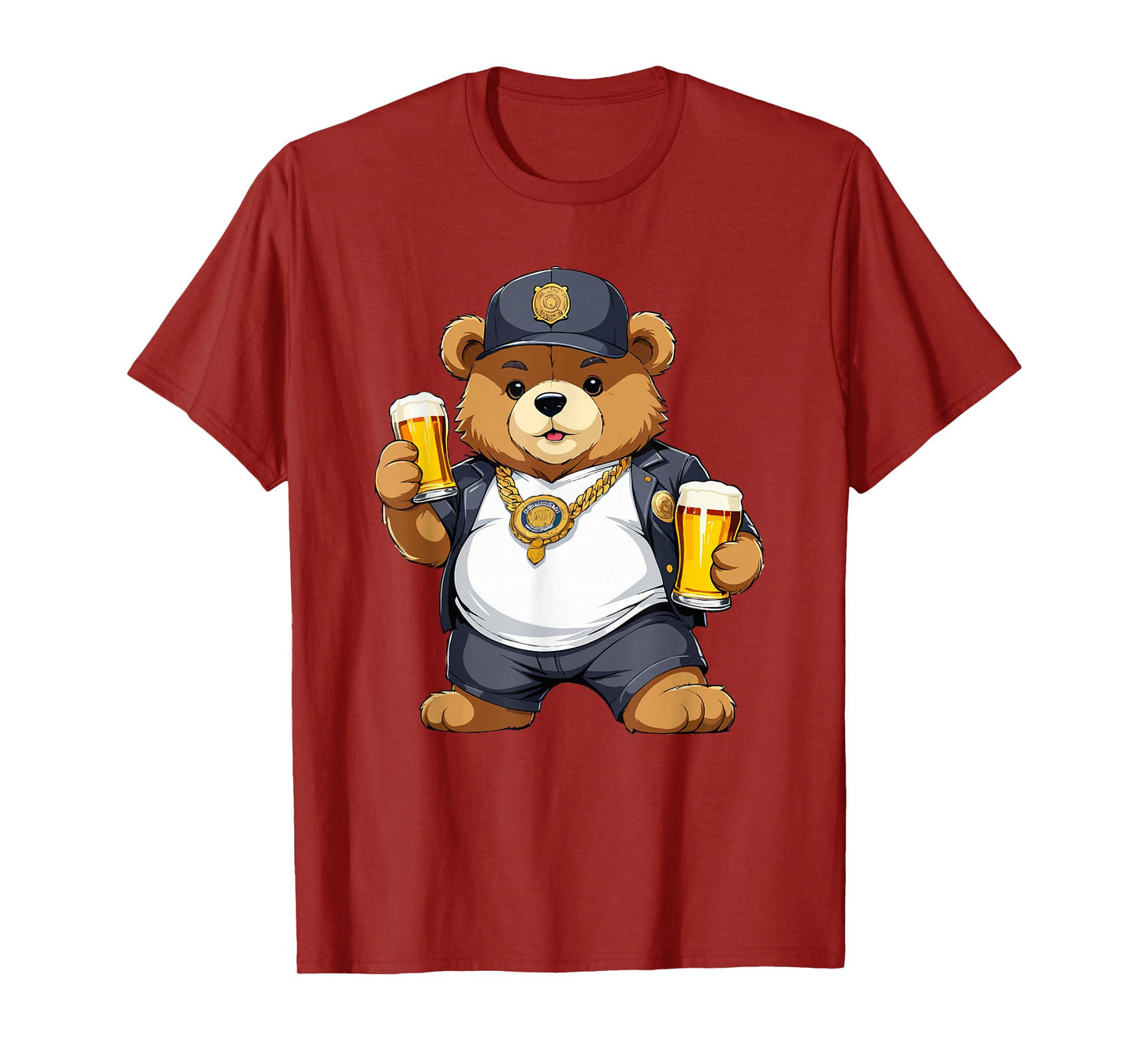 Big Fat Teddy Bear Gangster in Hip Hop Street Clothes T-Shirt