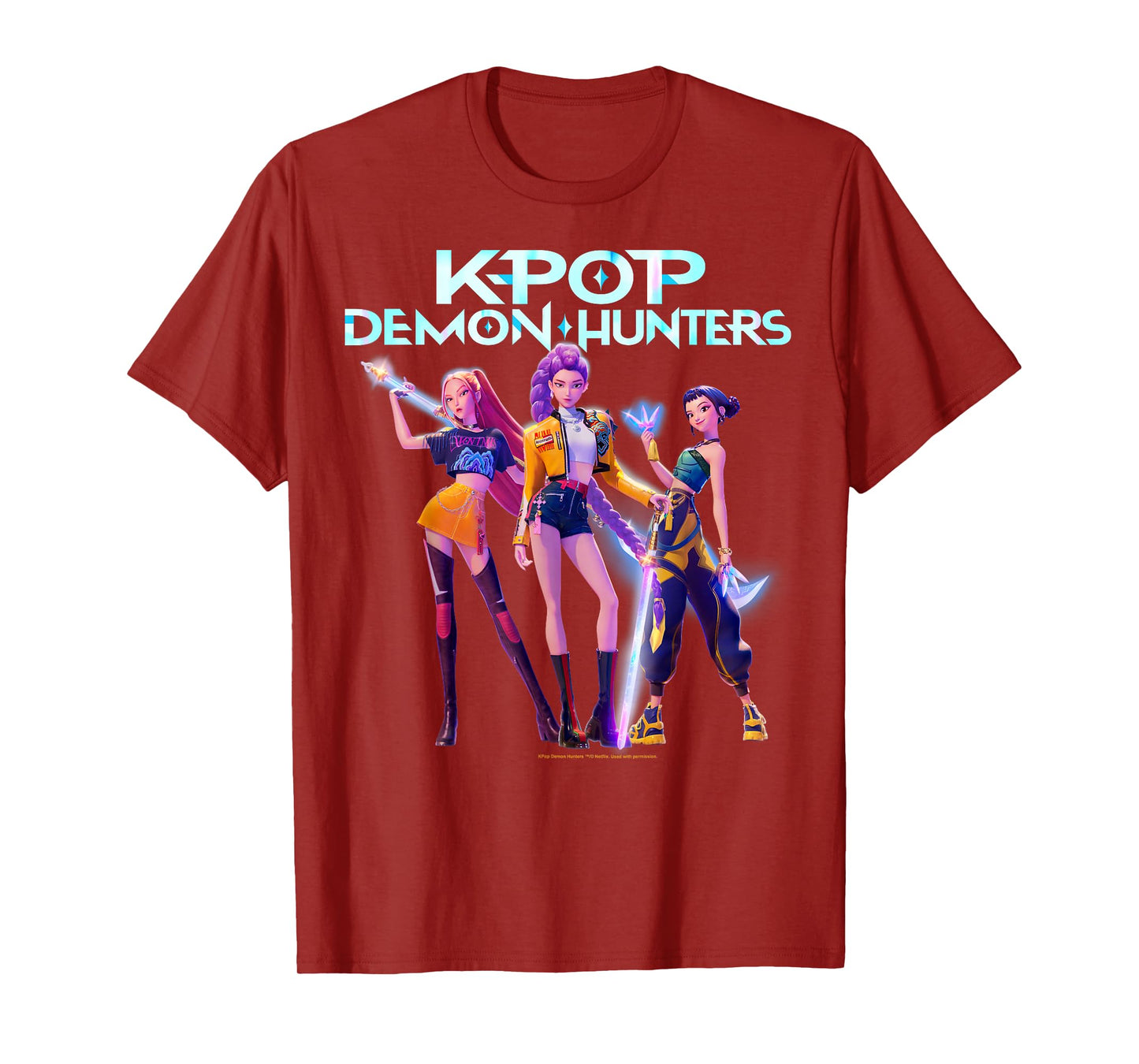 Kpop Demon Hunters Halloween Huntrix Heroic Poses Group Shot T-Shirt