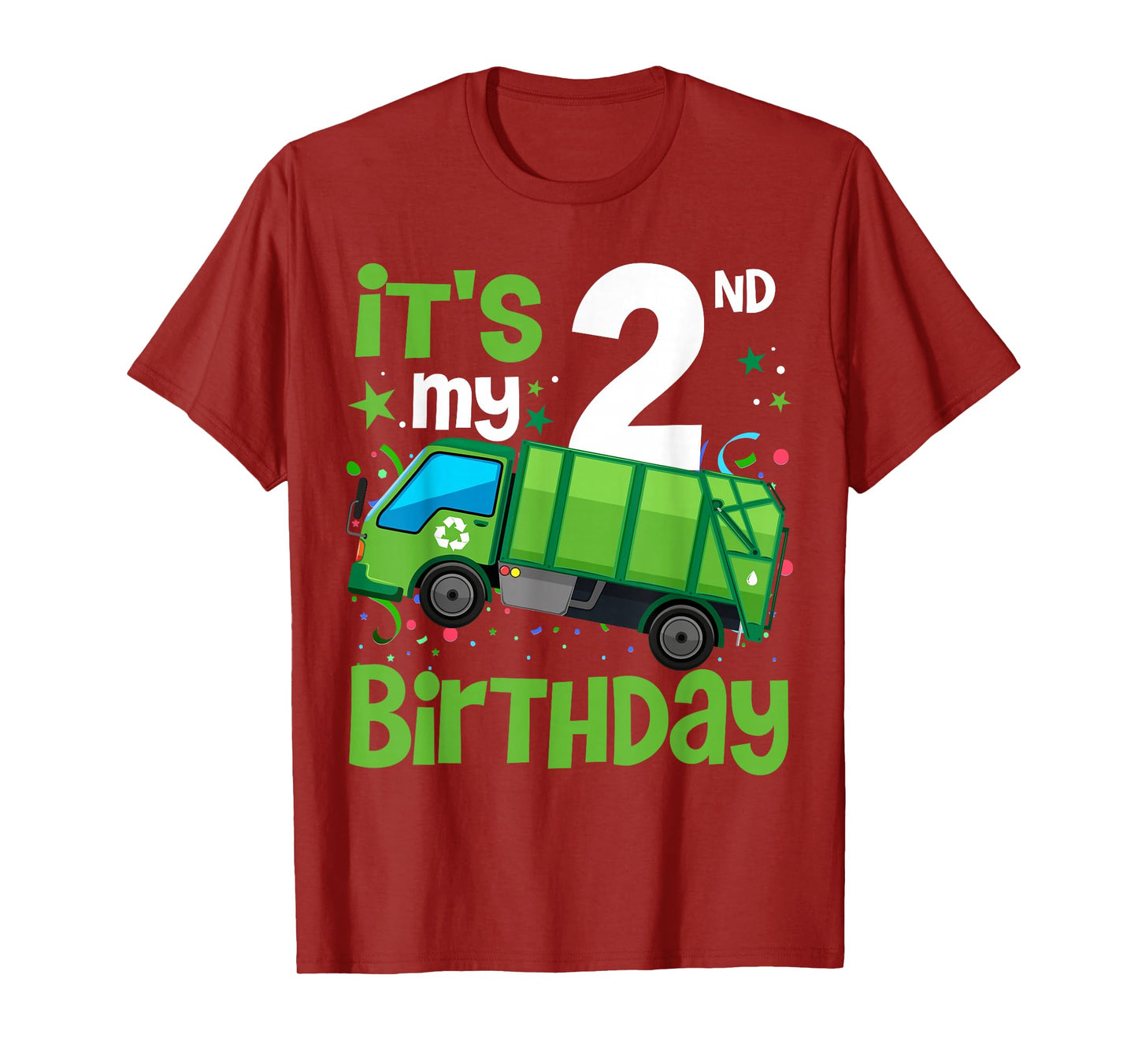 It's My 2nd Birthday Garbage Truck 2 Year Old Birthday Boy T-Shirt