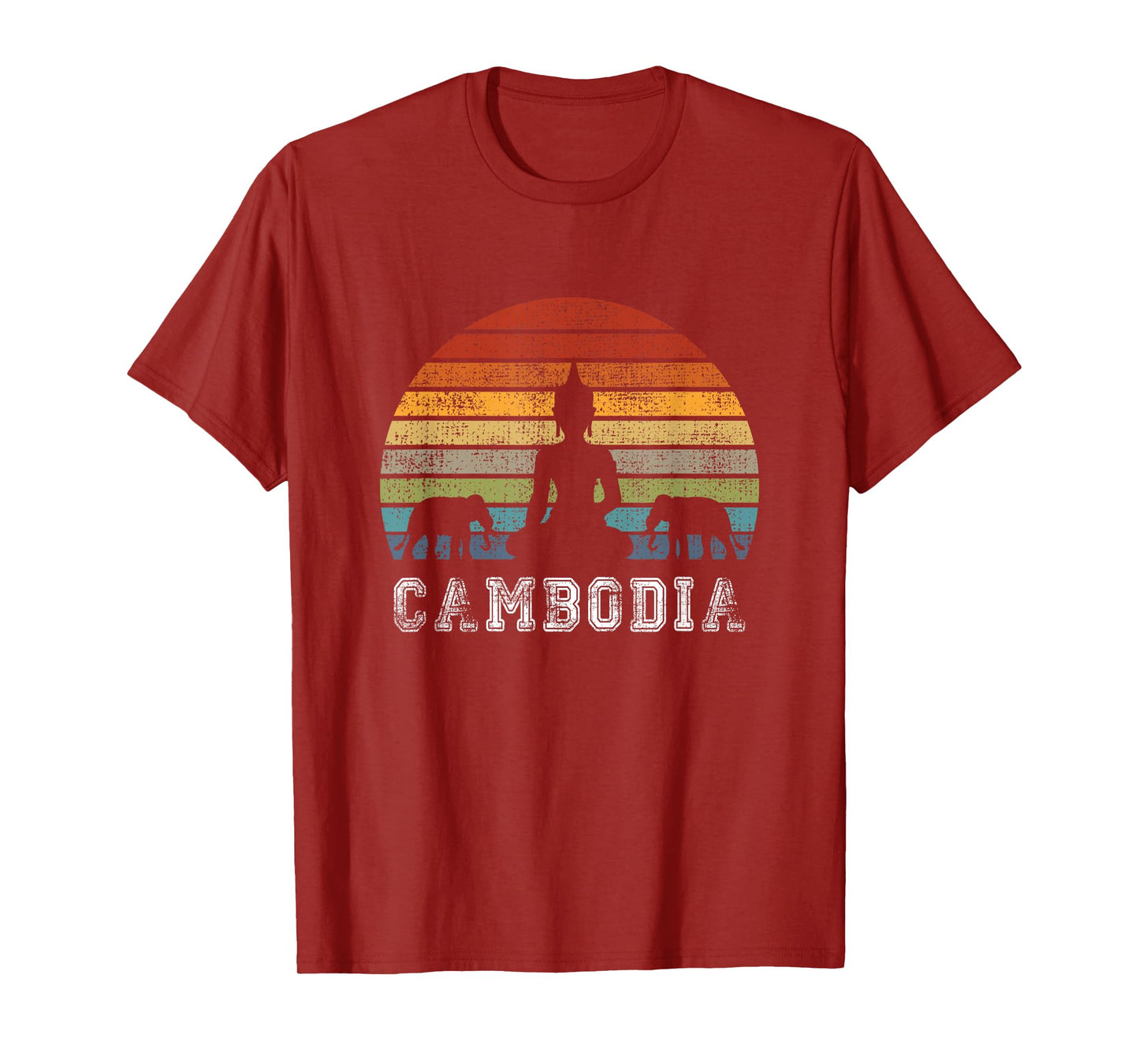Cambodia Buddha Vintage Design with Elephants / Gift T-Shirt