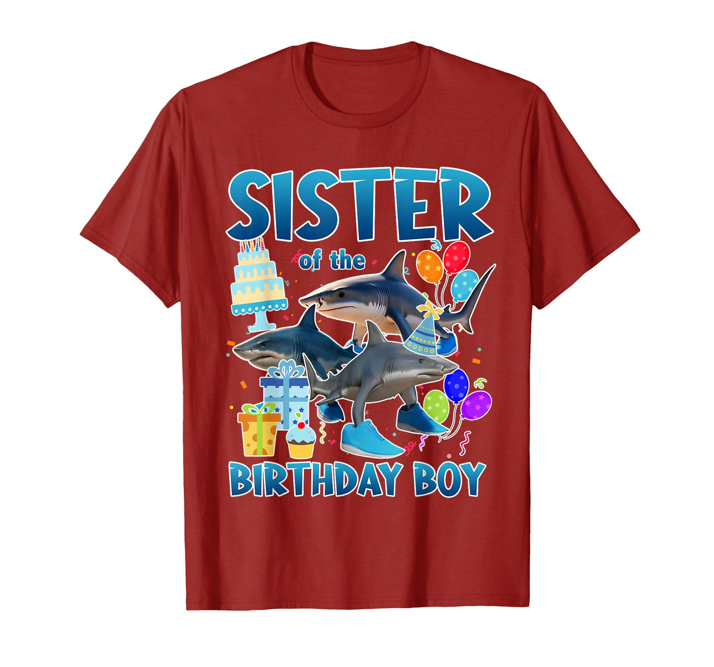Sister Of The Birthday Boy Tralalero Tralala Family Matching T-Shirt