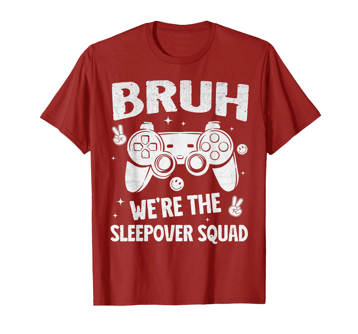 Gamer Sleepover Party For Boys Funny Bruh Slumber Party Game T-Shirt
