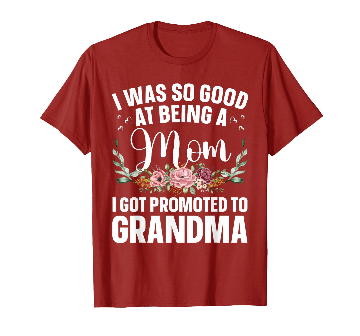 Grandma Art For Mom Women Grandmother Promoted To Grandma T-Shirt