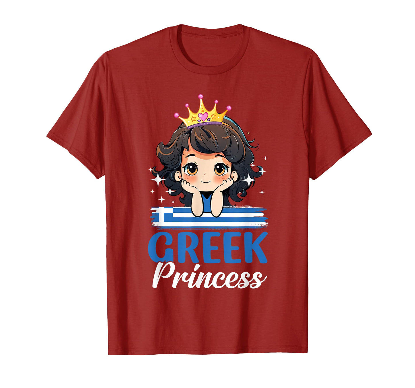 Greek Princess Greece Girl Cute Greek Flag T-Shirt