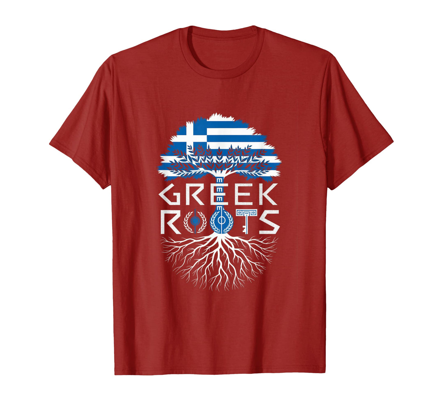 Greek Roots - Greece Flag Colors Family Tree Souvenir T-Shirt