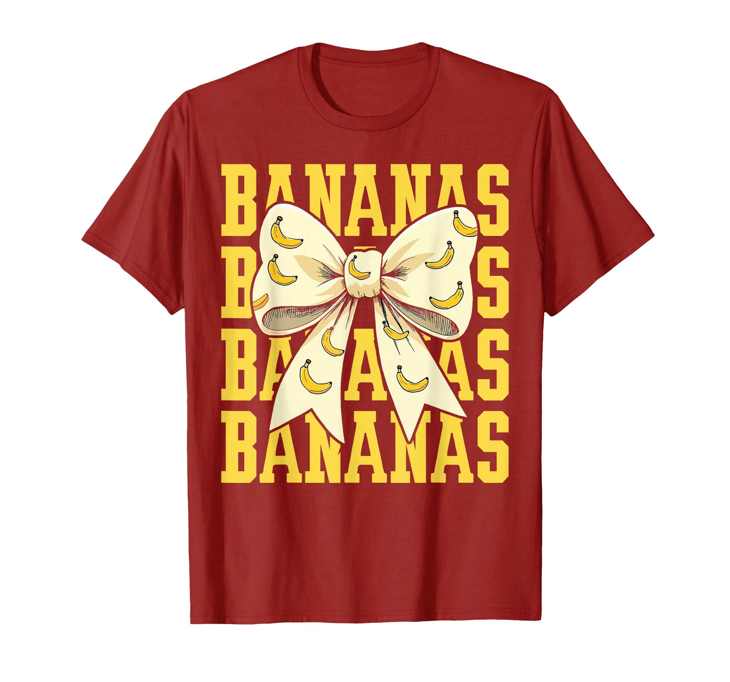 Retro Bananas Last Name Coquette Bow Women Girls Kids T-Shirt