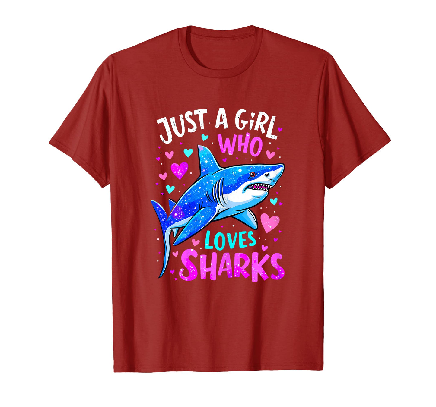 Shark Colorful Just a Girl Who Loves Sharks T-Shirt