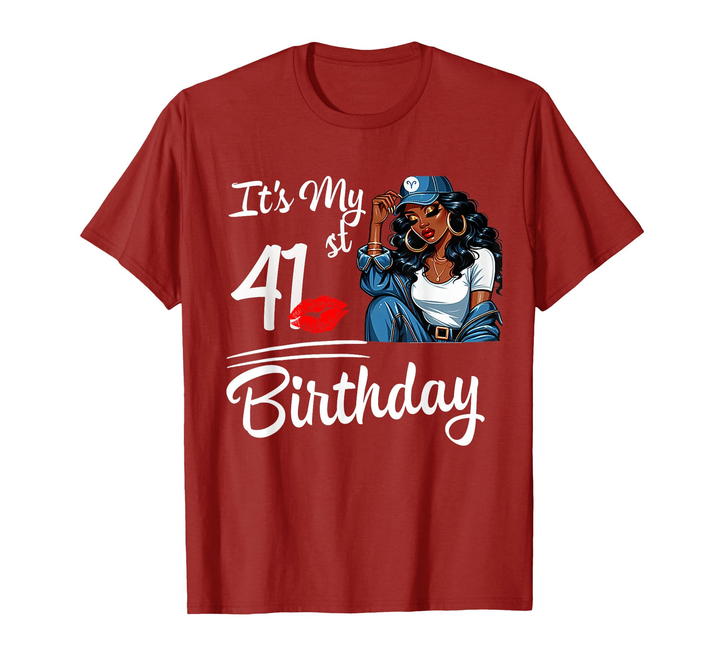It's My 41st Birthday 41 Years Old Black Melanin Women Girl T-Shirt