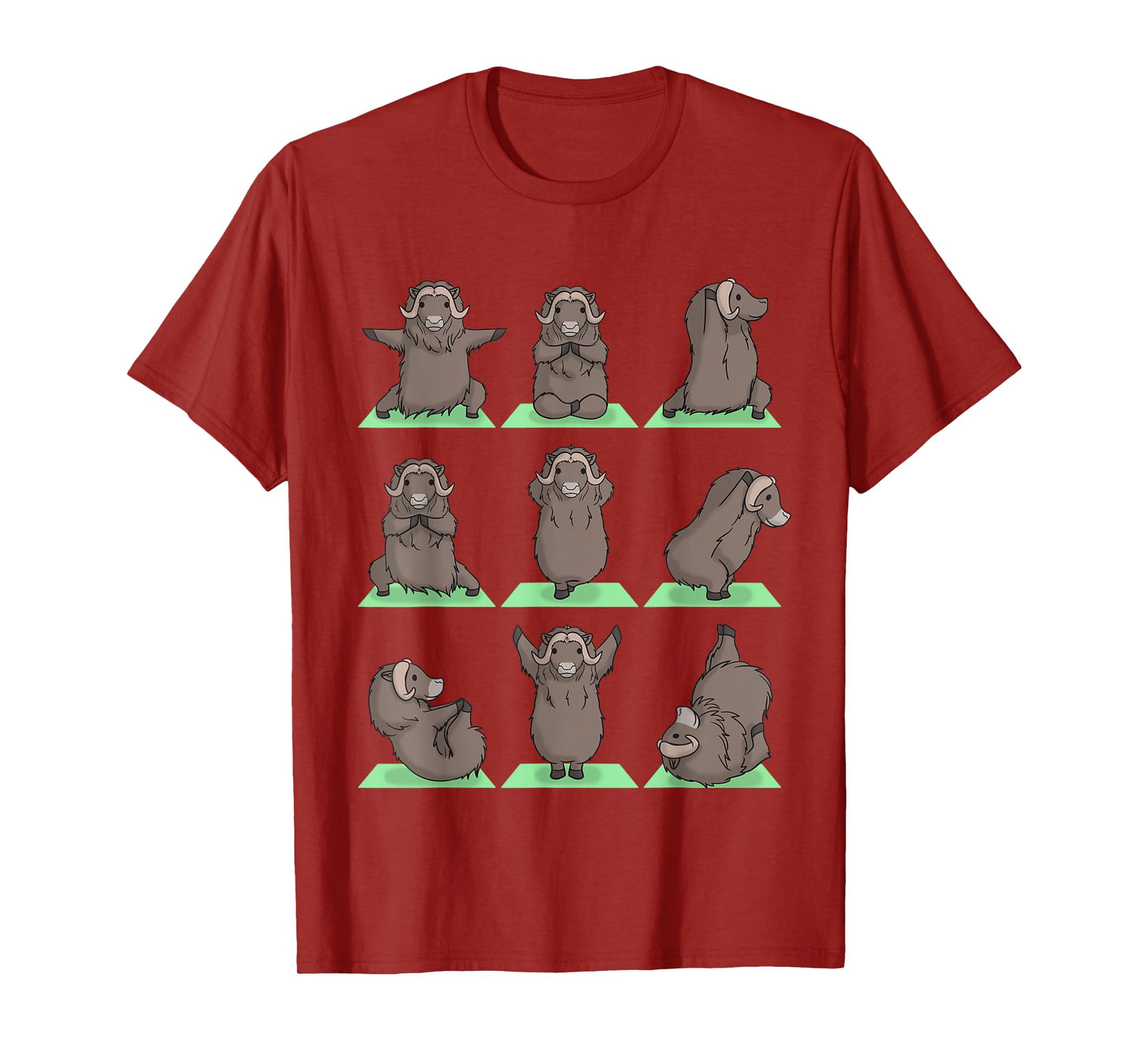 Musk Ox Yoga Pose Zen Cute Workout Exercise Yogi Funny T-Shirt