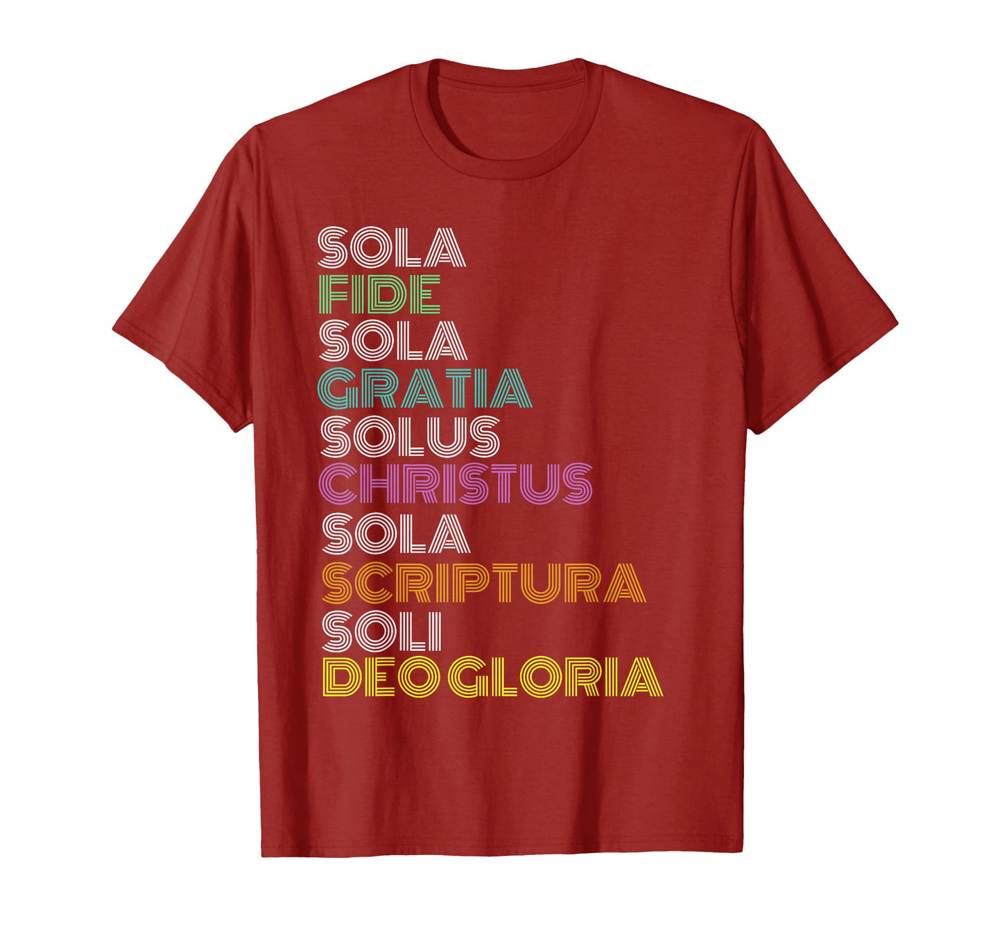 Reformed Christian Five 5 Solas Reformation Day Church T-Shirt