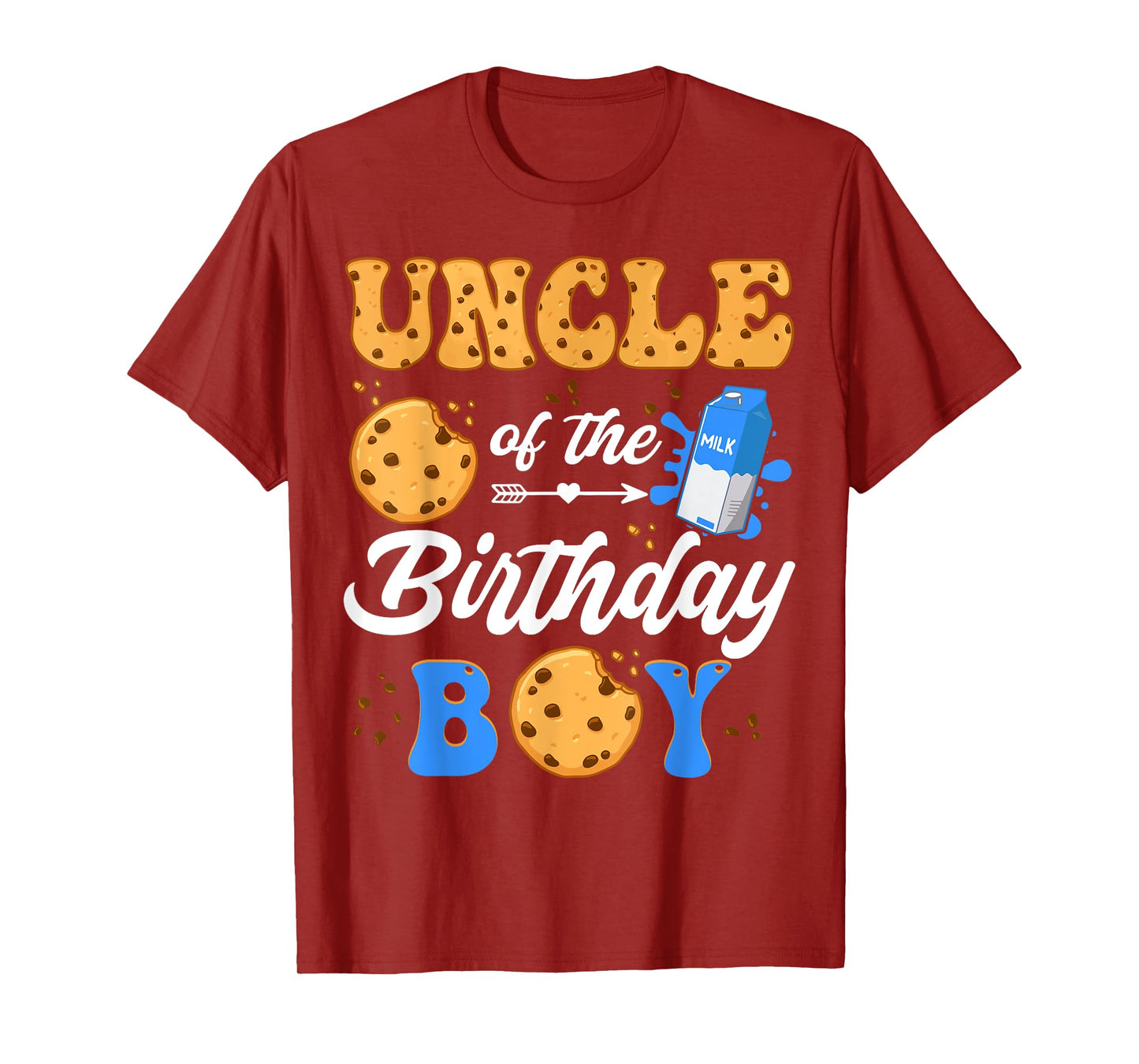 Uncle Of The Birthday Boy Milk And Cookies 1St Birthday T-Shirt