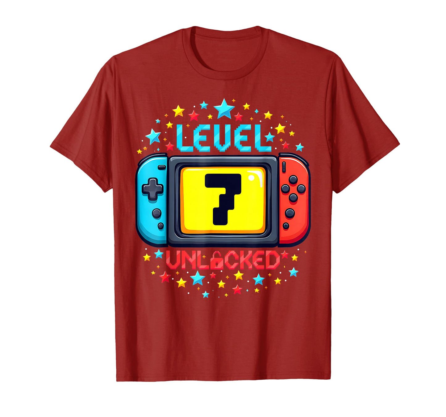 Time To Level Up 7 Unlocked 7th Birthday Boy Video Gamer T-Shirt