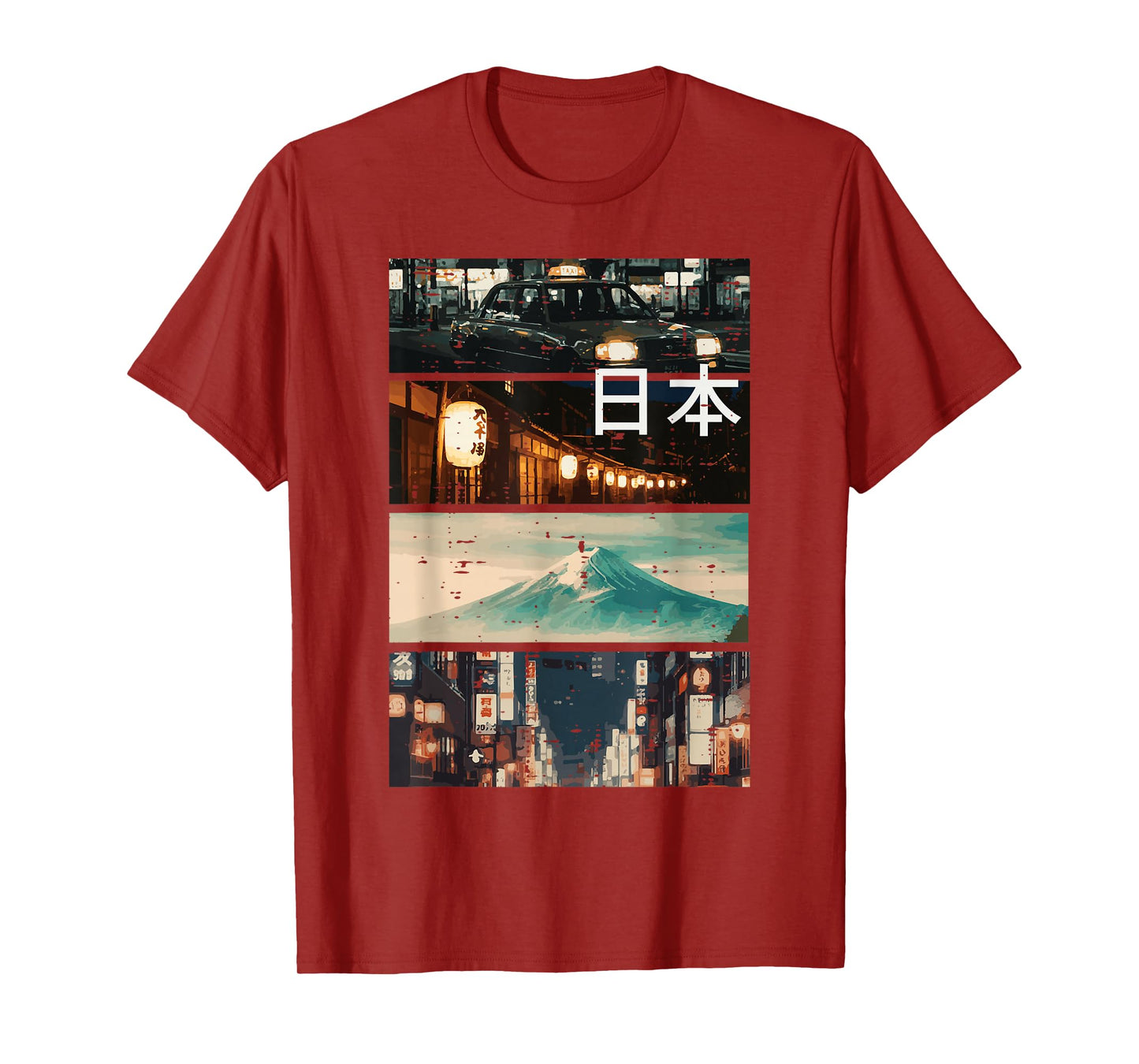Japan Street Mountain Collage Nihon Japanese Men Women Kids T-Shirt