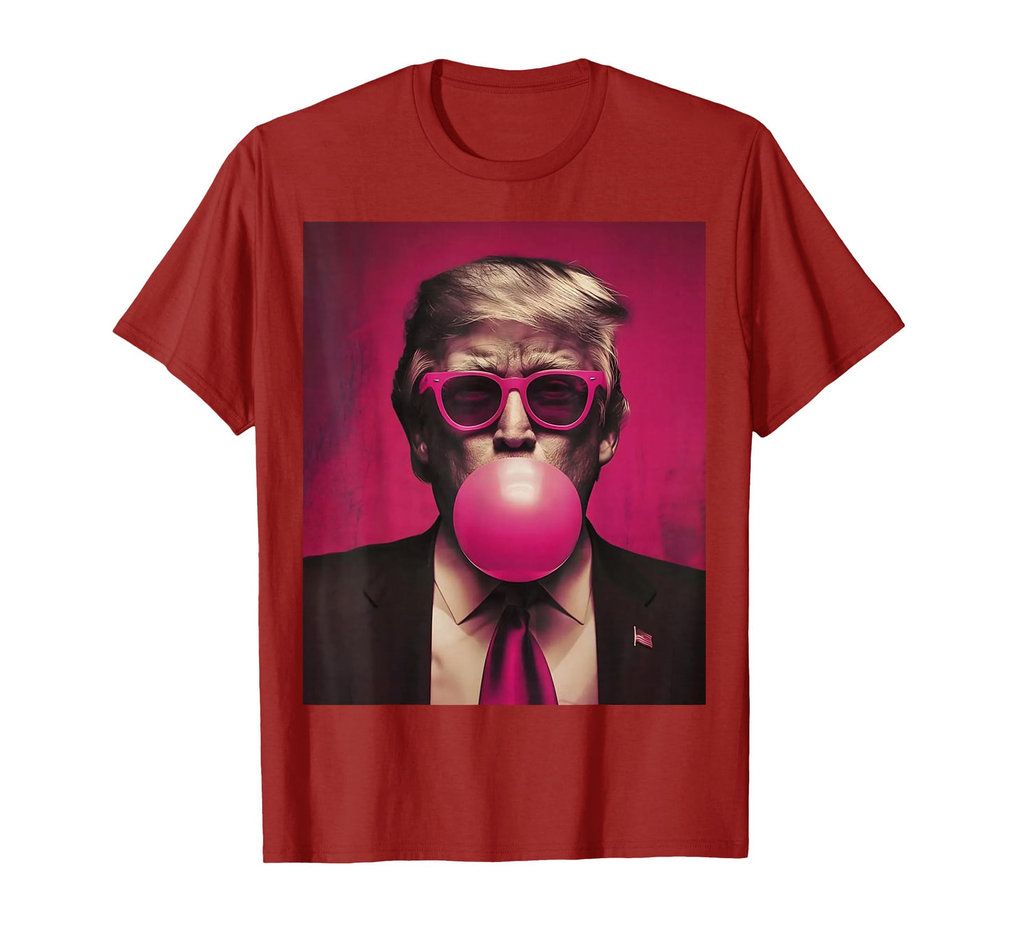 Trump Pink Bubblegum Trump Blowing Bubble Gum Vote Trump T-Shirt
