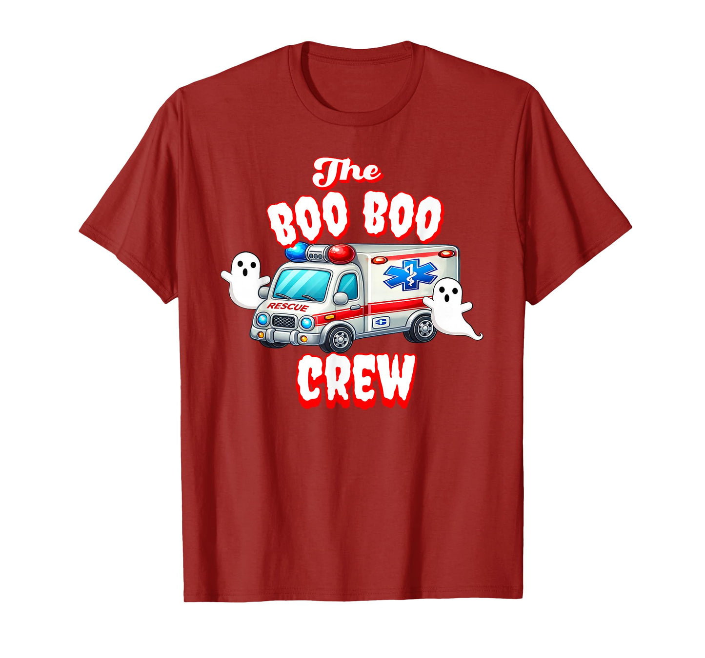 EMT Paramedic Boo Crew Ghost Halloween Nurse Scare Squad T-Shirt