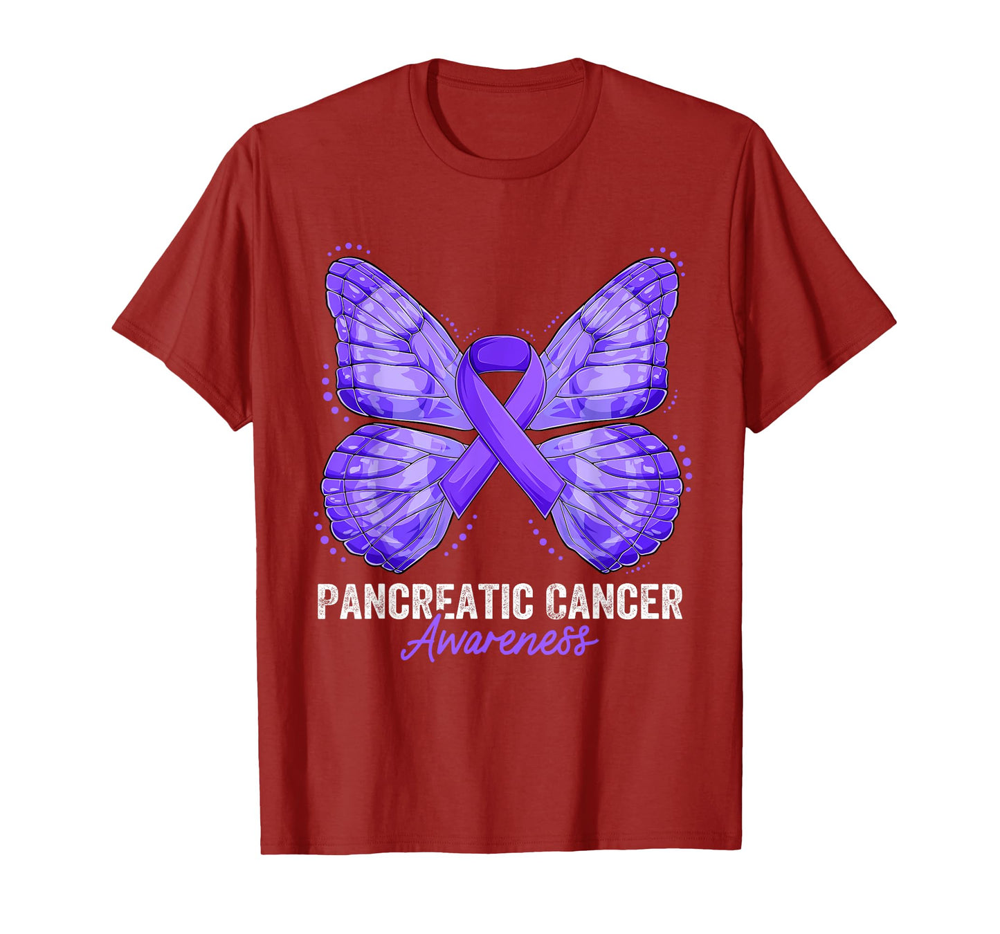 Pancreatic Cancer Awareness Month Butterfly Purple Ribbon T-Shirt